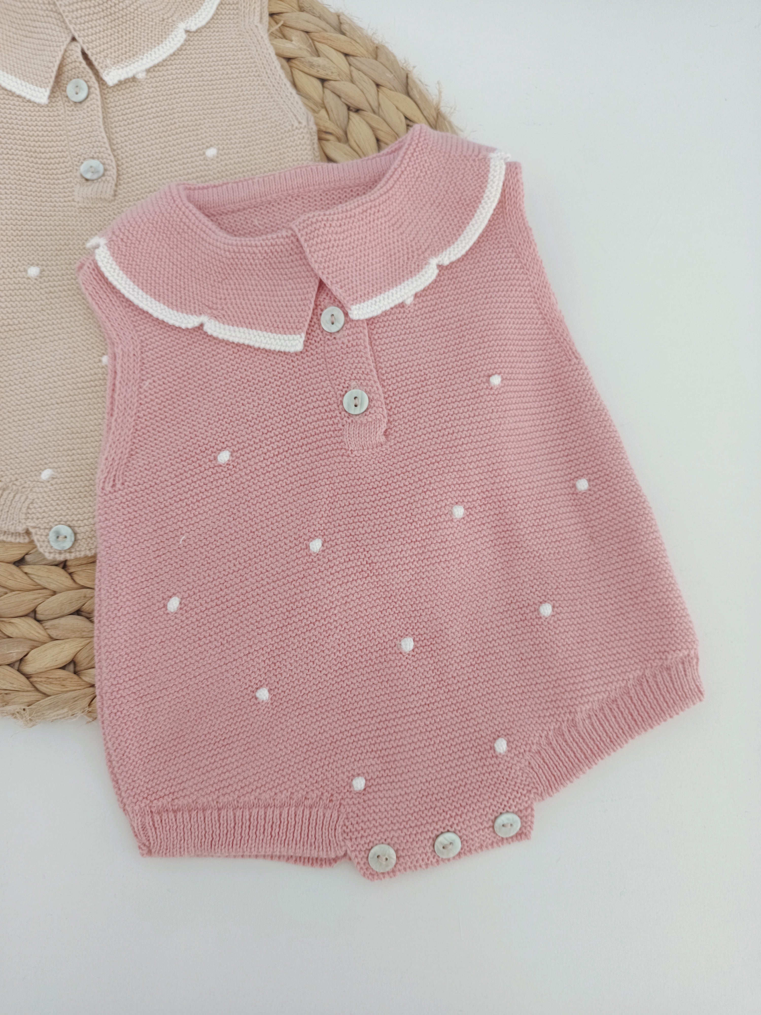 Fofo de Bebé Malha Relevos com Gola Zigzag