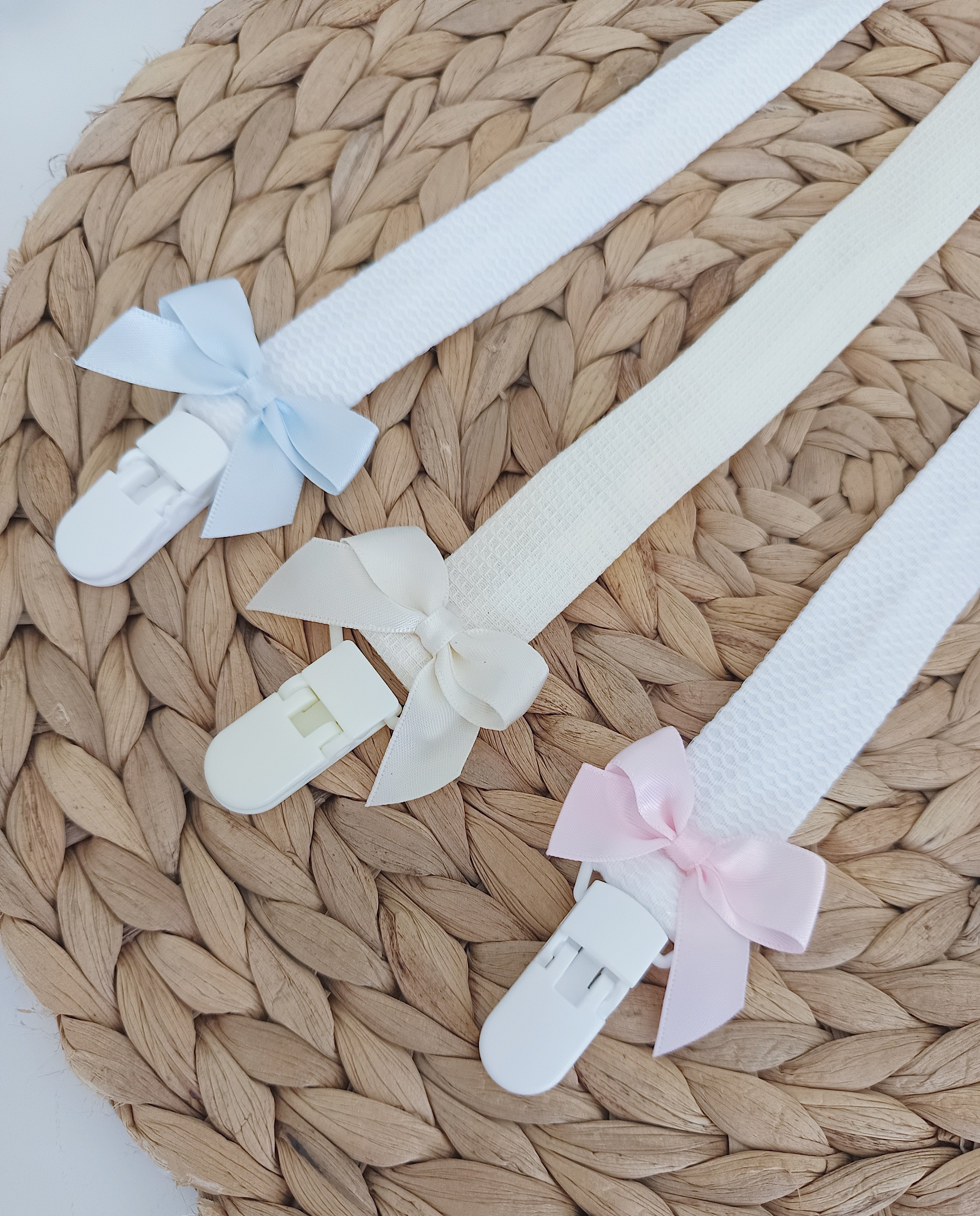 Porta Chupeta para Bebé com Tecido e Laço