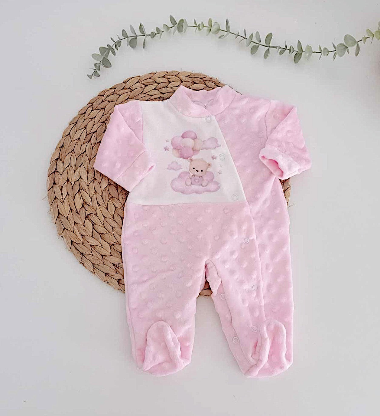 Babygrow Niples Urso Nuvem Rosa