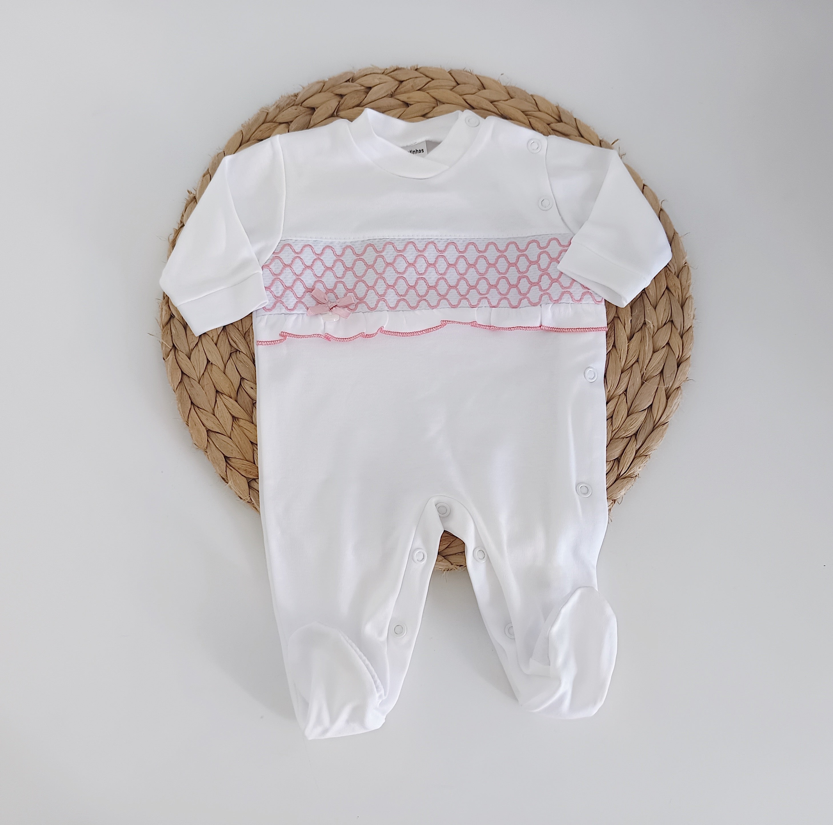 Babygrow Algodão Favos Rosa Velho