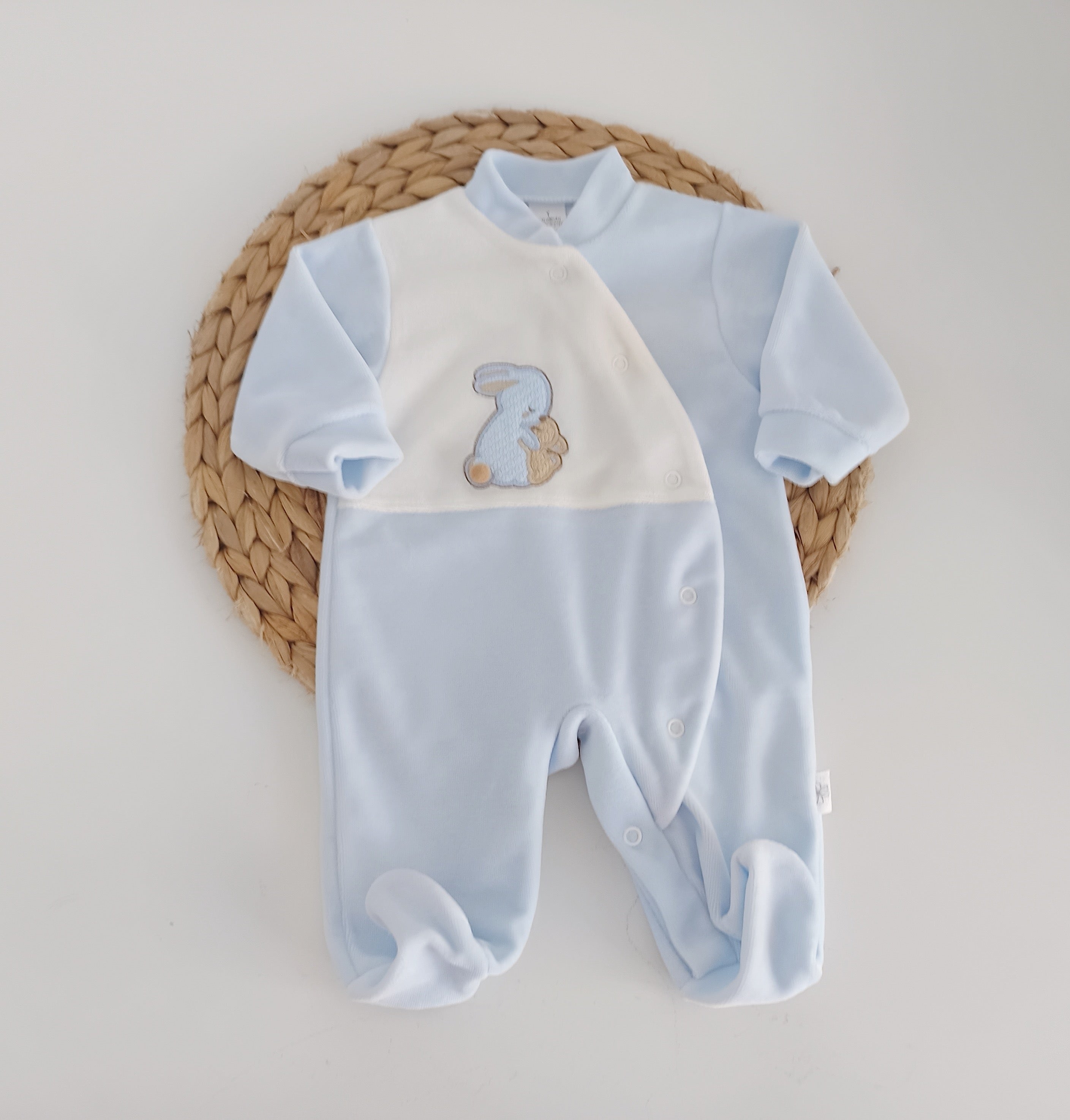 Babygrow Veludo Coelho Azul