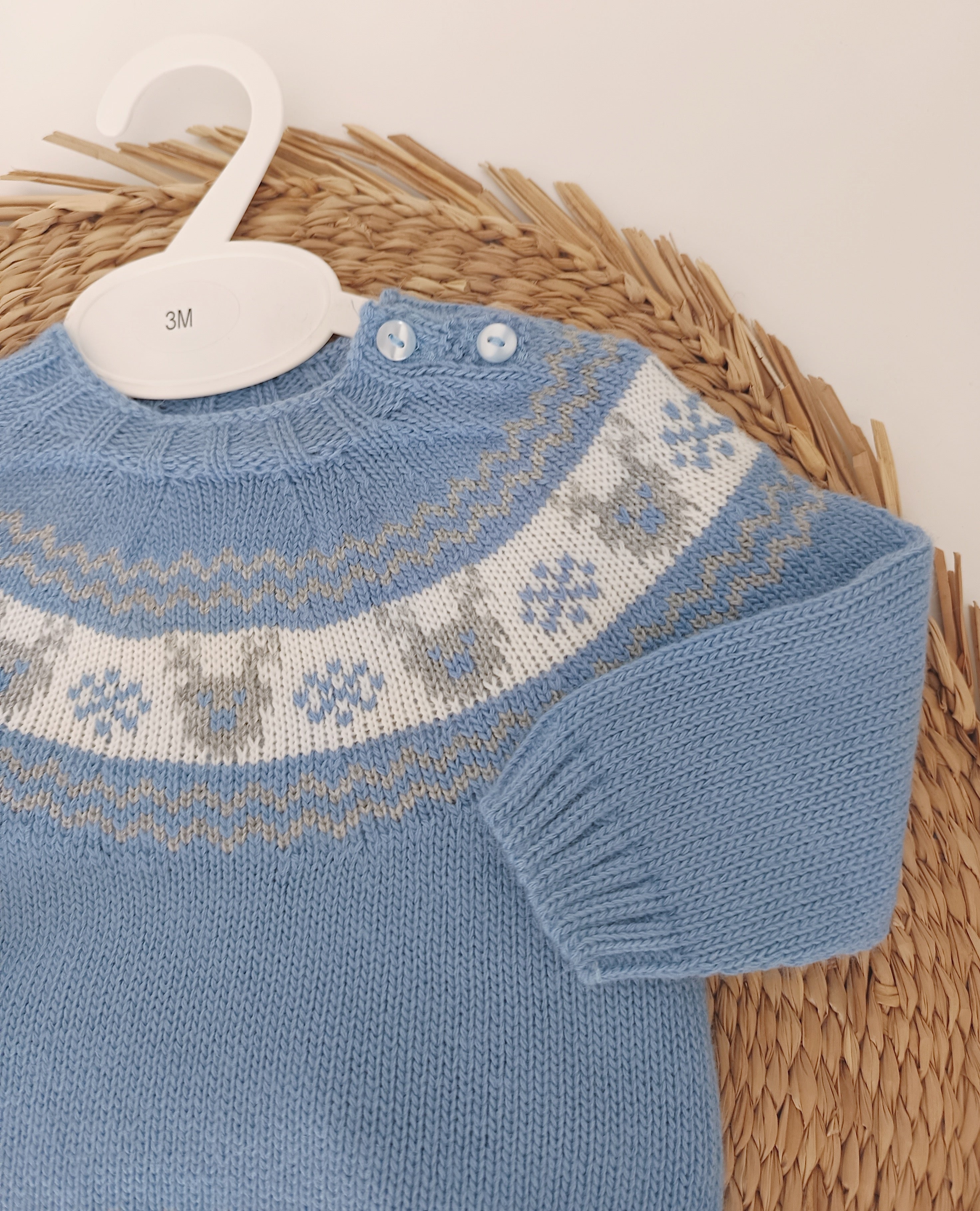 Tapa Fraldas com Camisola de Malha Azul