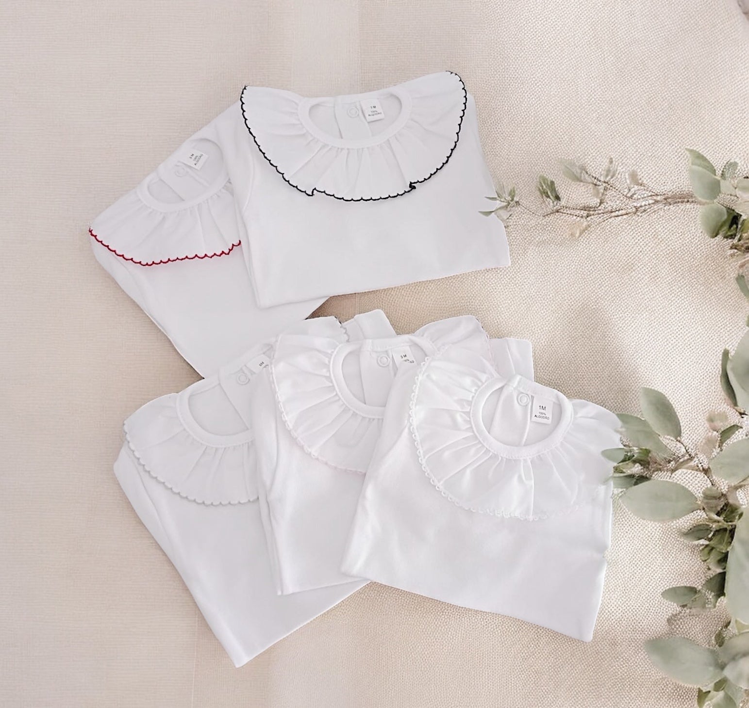 Camisola com gola de folho Manga Comprida