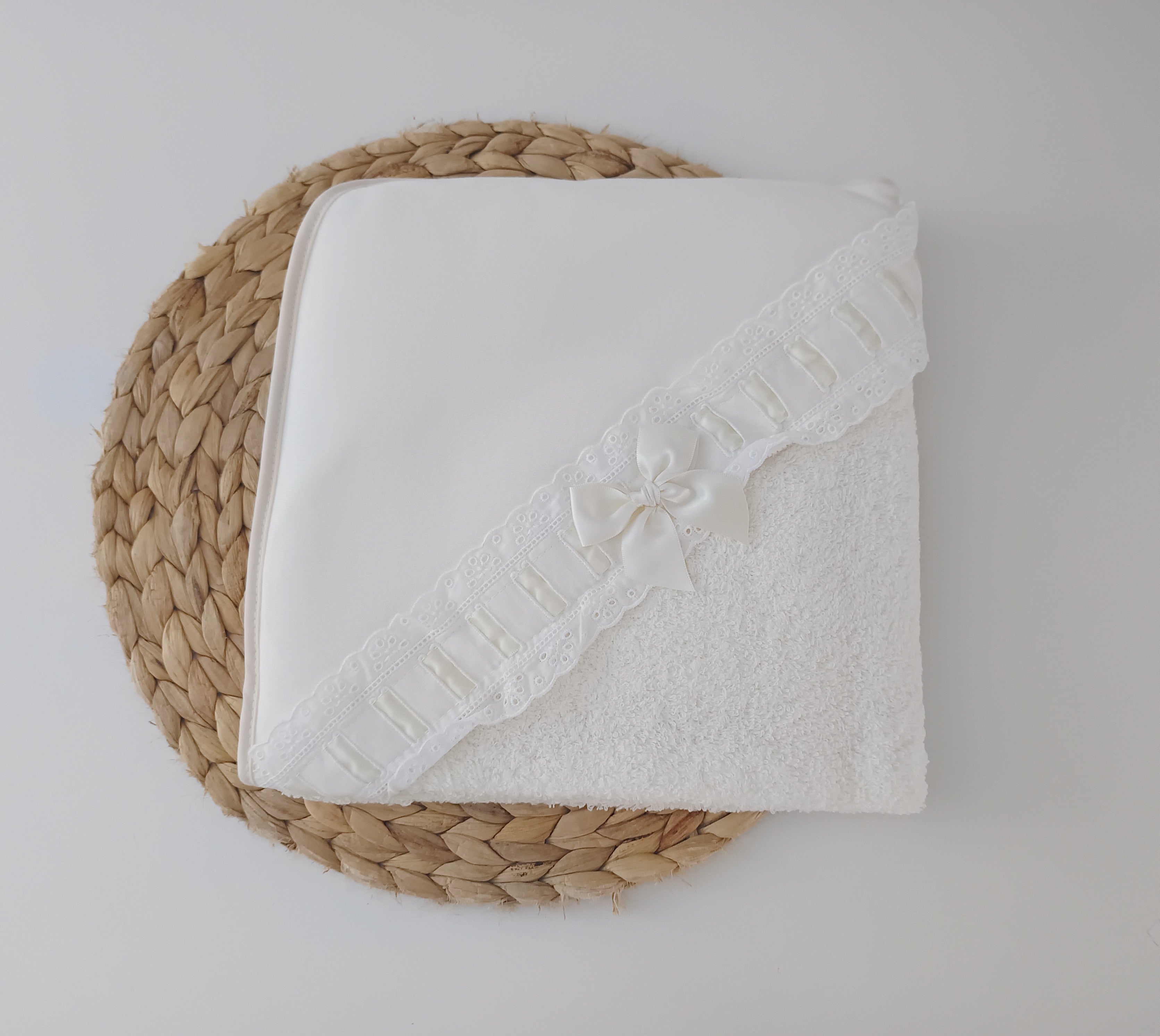 Toalha de banho Bebé Renda Pérola