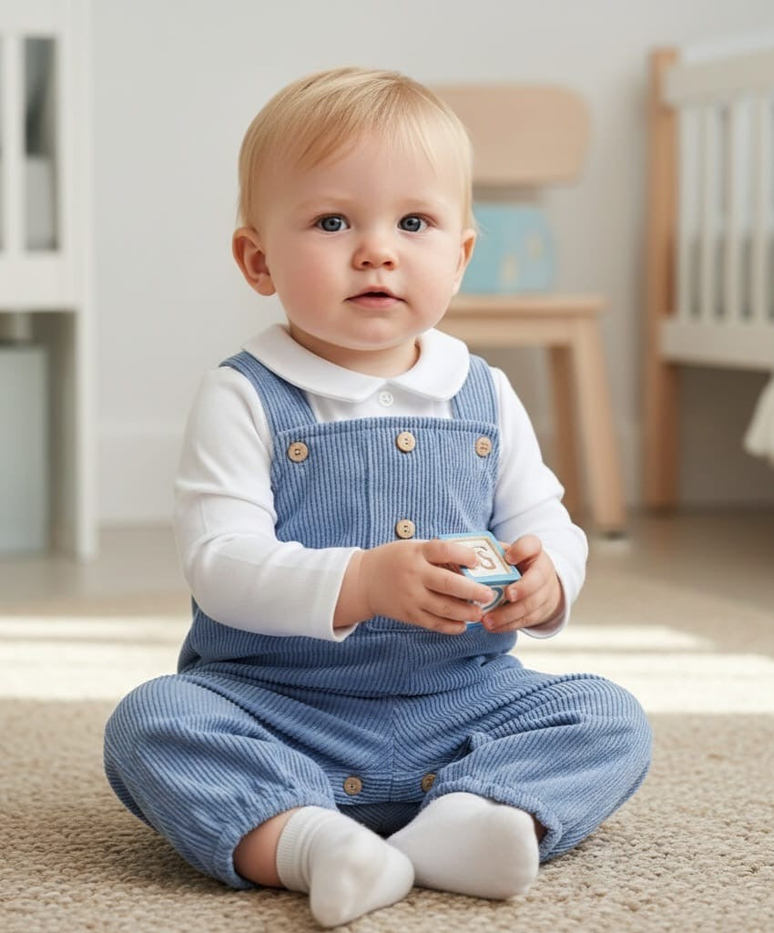 Jardineiras Bombazine Botões com camisa Azul
