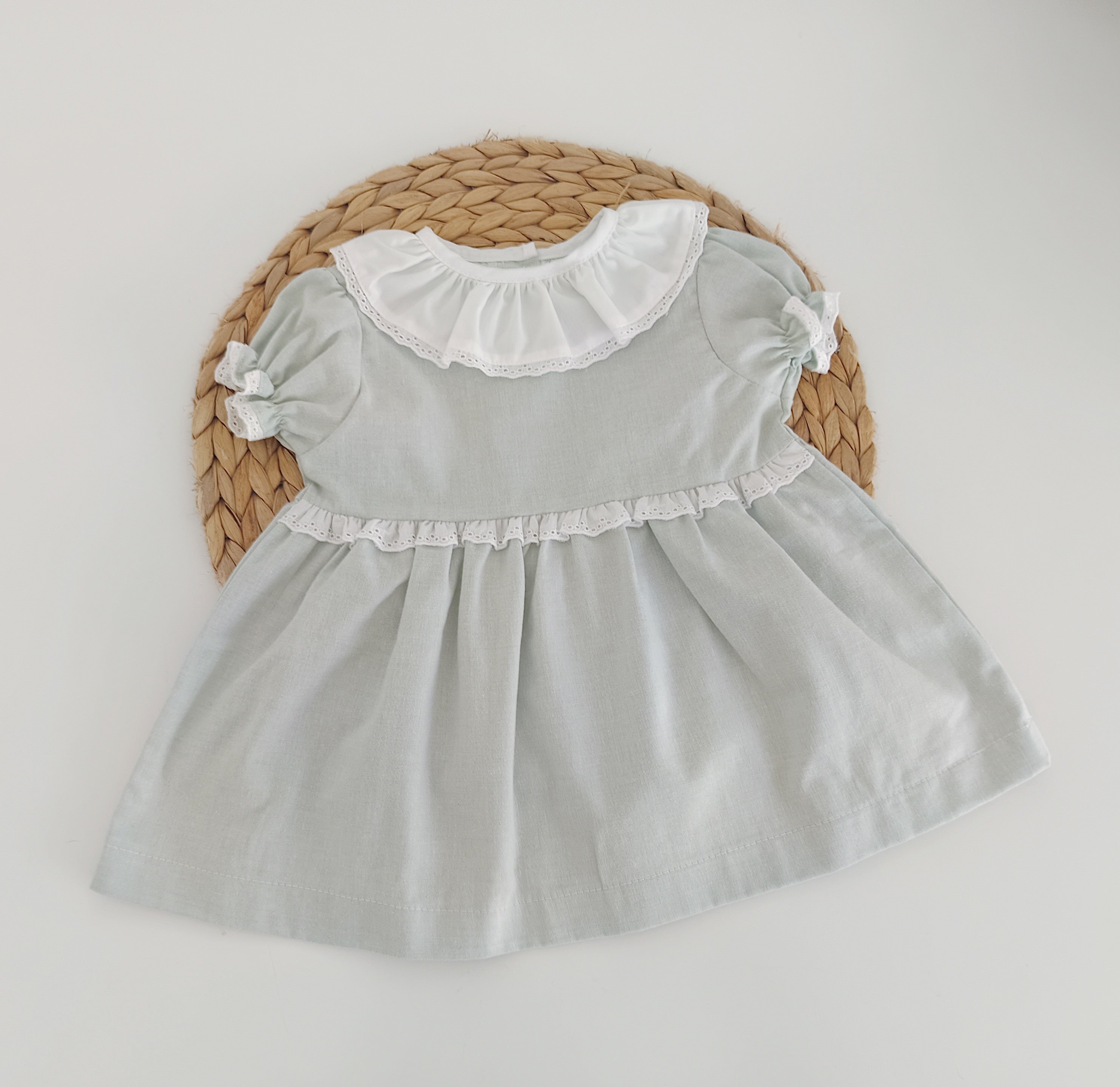 Vestido de Tecido manga curta Verde