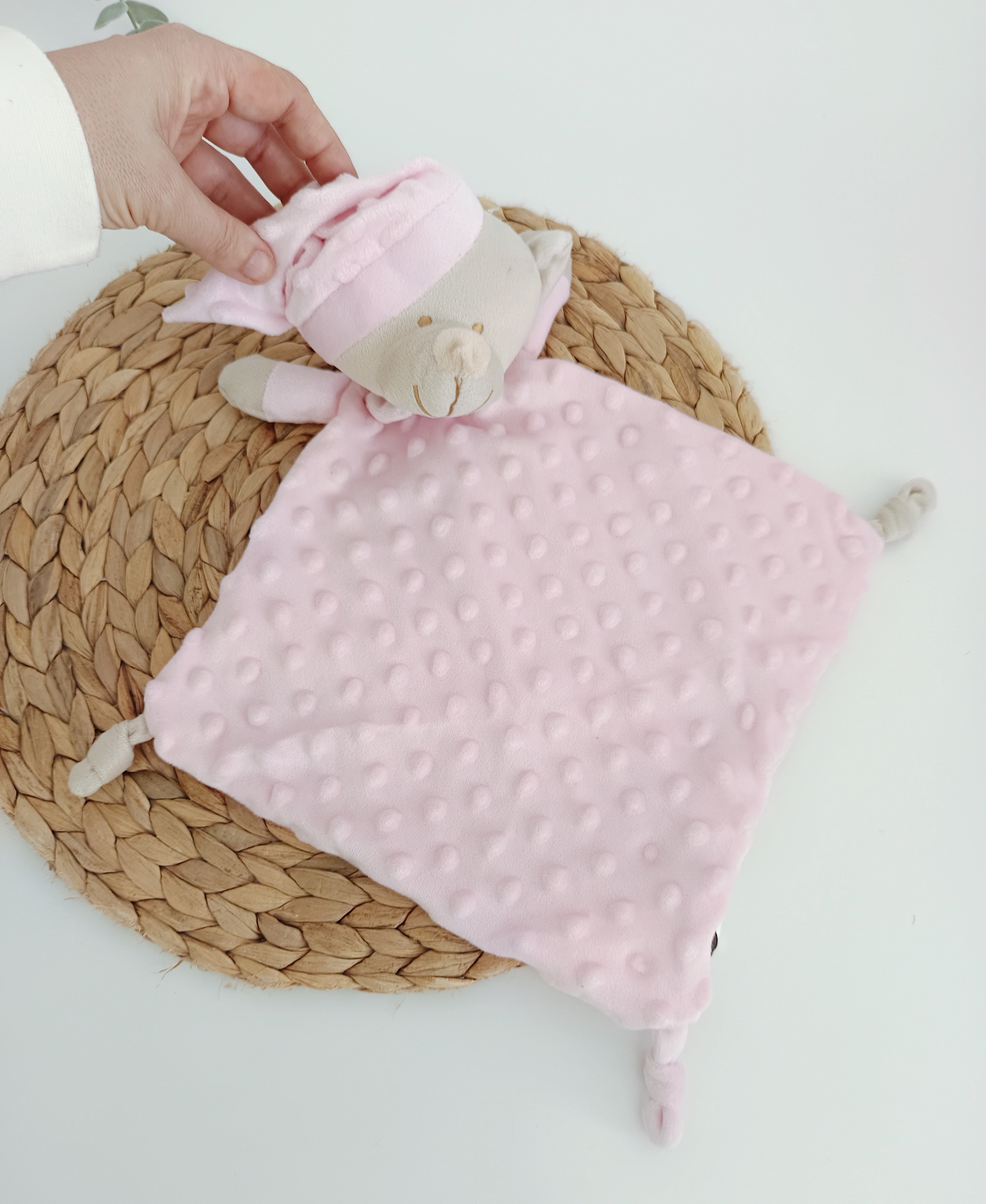 Doudou em pano para Bebé Urso com Barruço