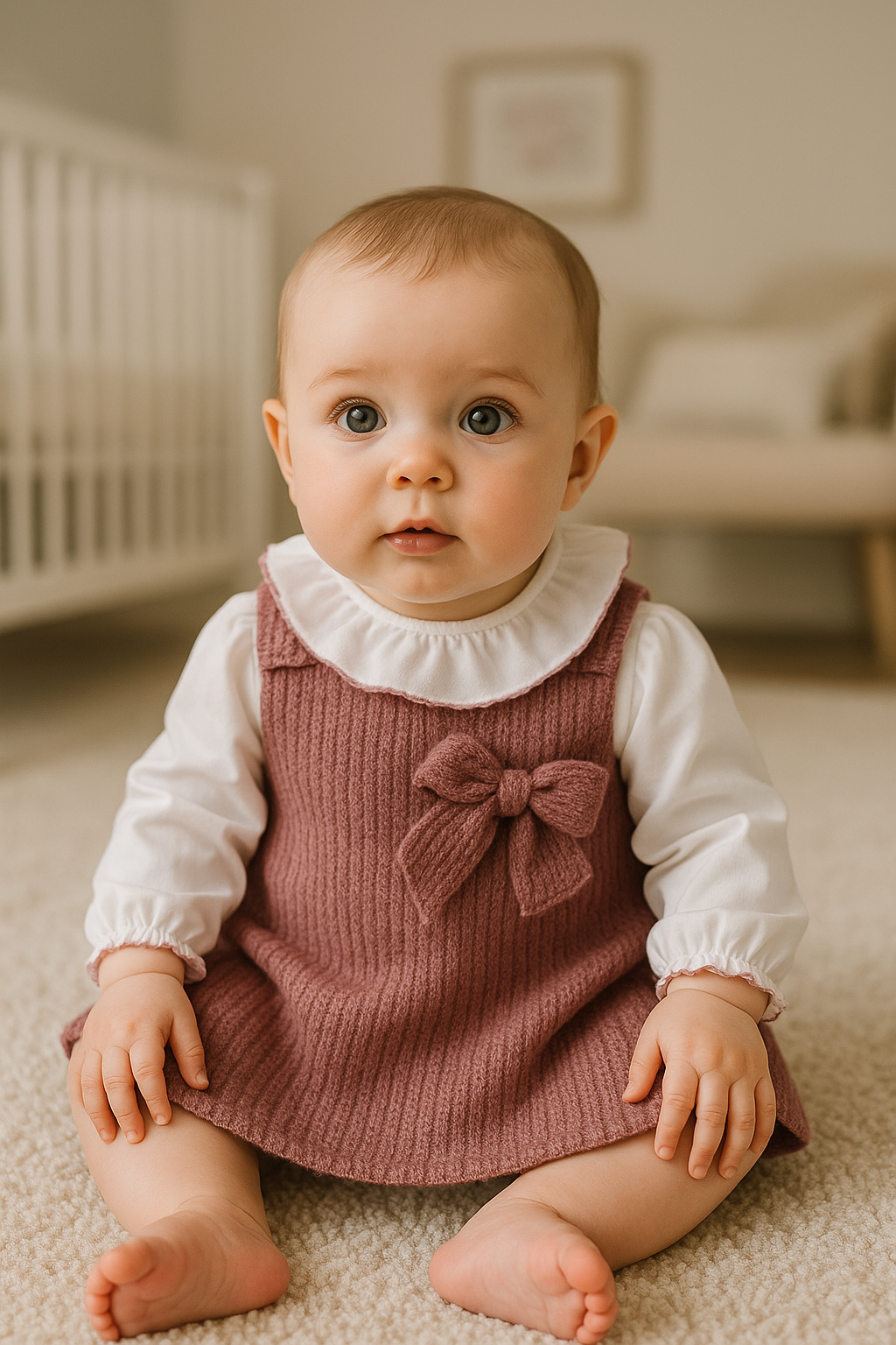 Vestido Laçarote com Blusa de Gola Rosa Velho