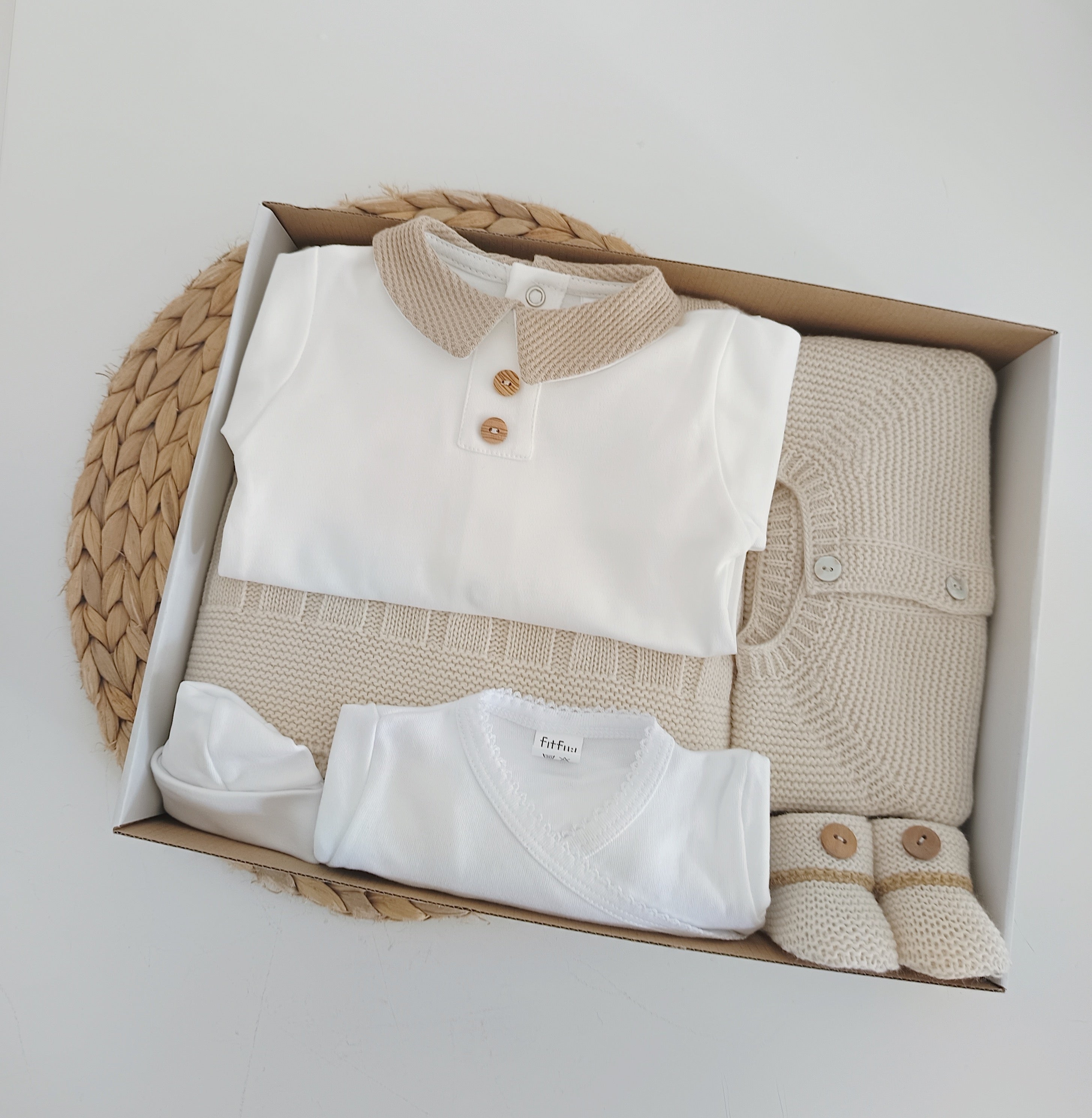 Conjunto completo bebé saída maternidade com manta FitFiu Babies