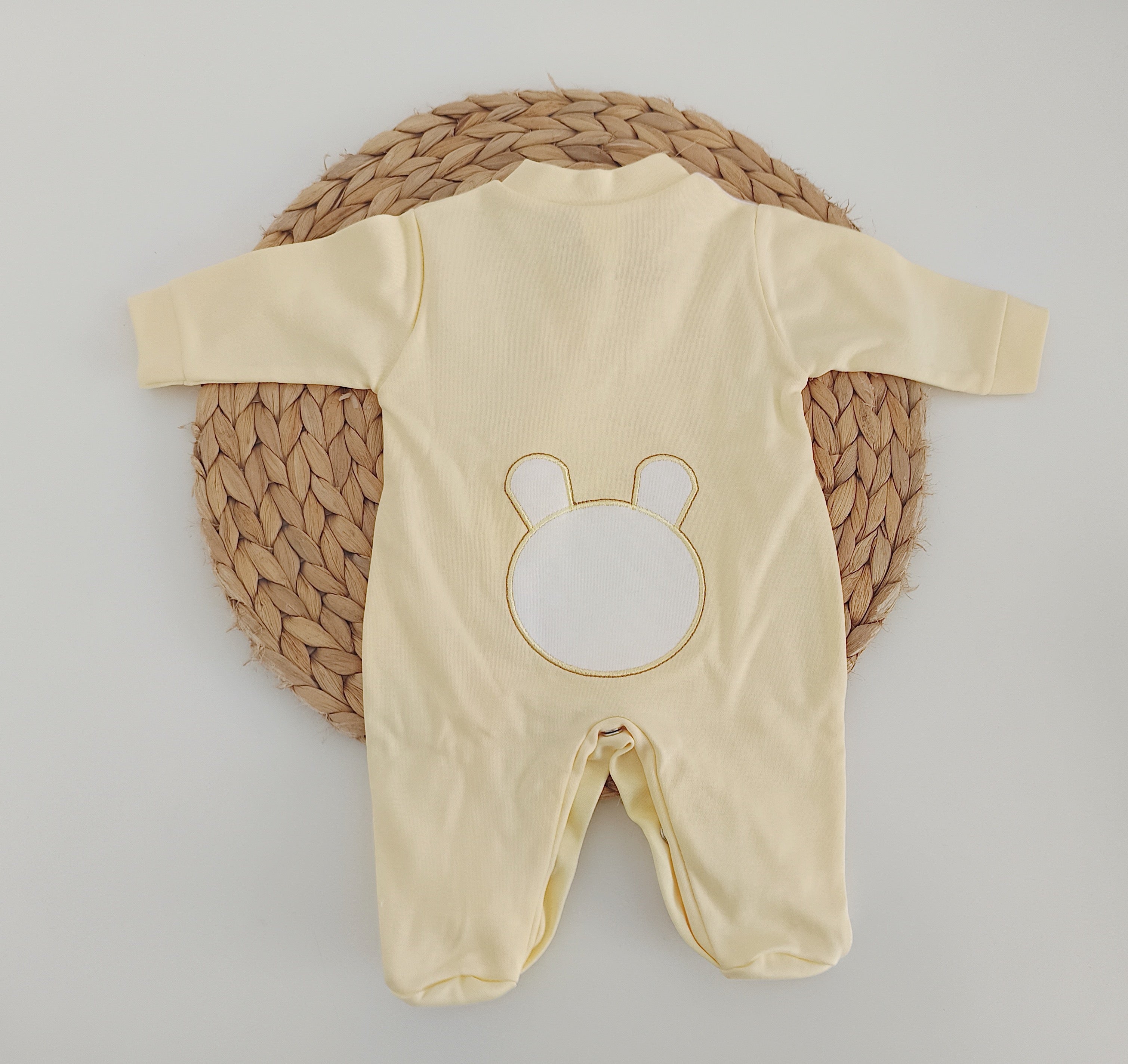 Babygrow Algodão Coelho Orelhas Amarelo