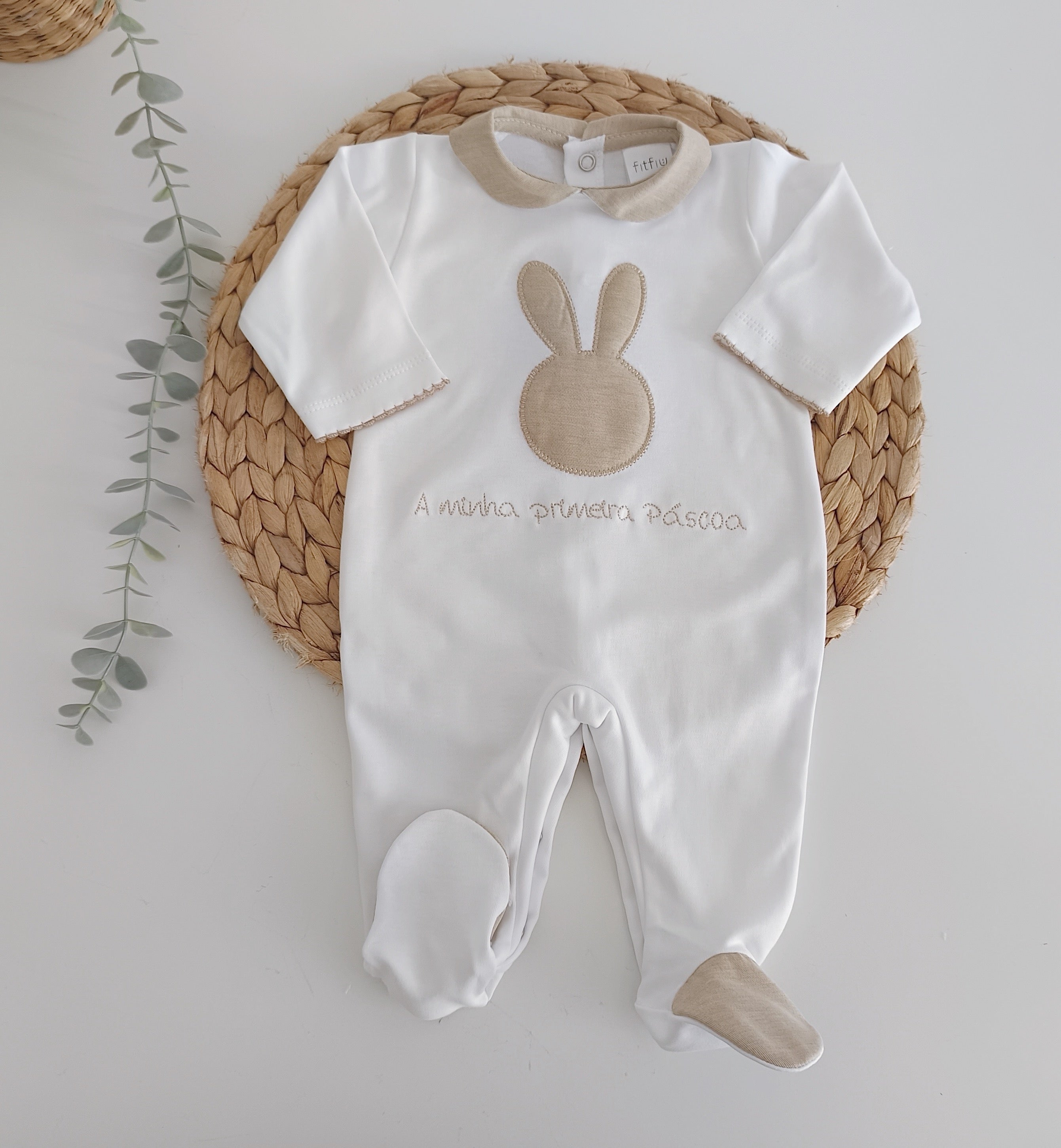 Babygrow bebé primeira páscoa coelho 3D enchimento algodão areia abertura atrás FitFiu Babies