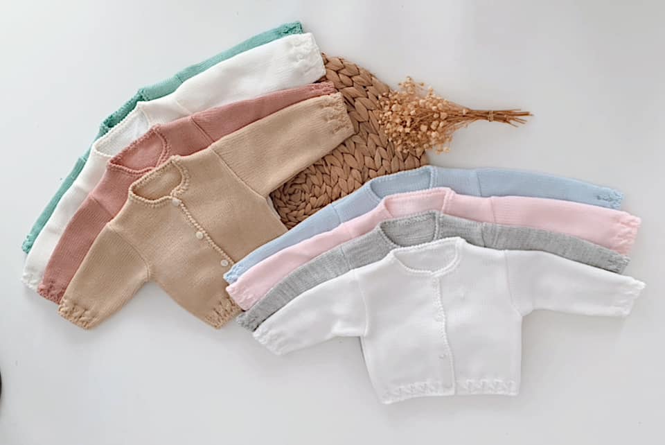 Casaco Malha Básico Recém Nascido Várias Cores