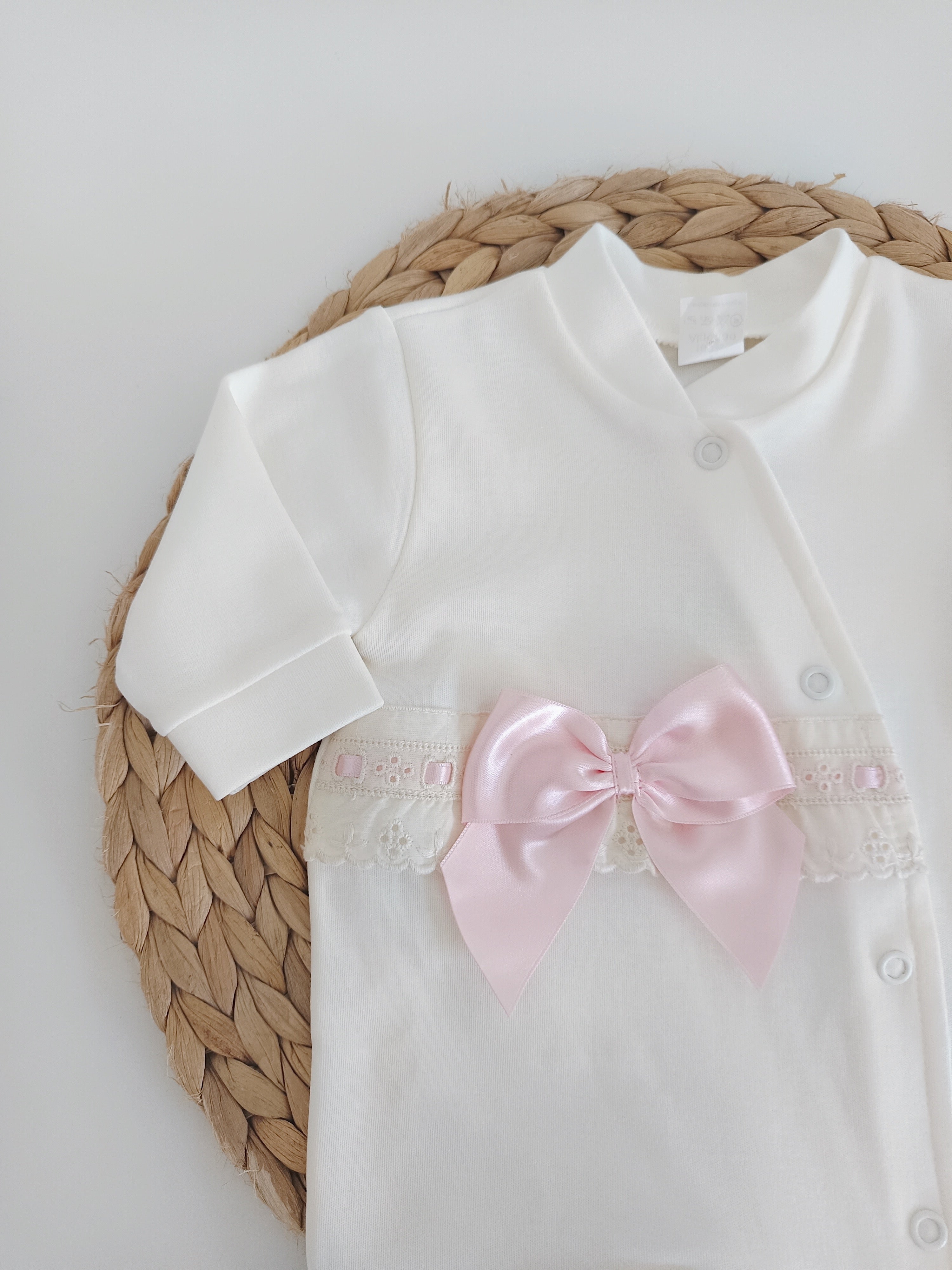 Babygrow Algodão Laçarote Rosa