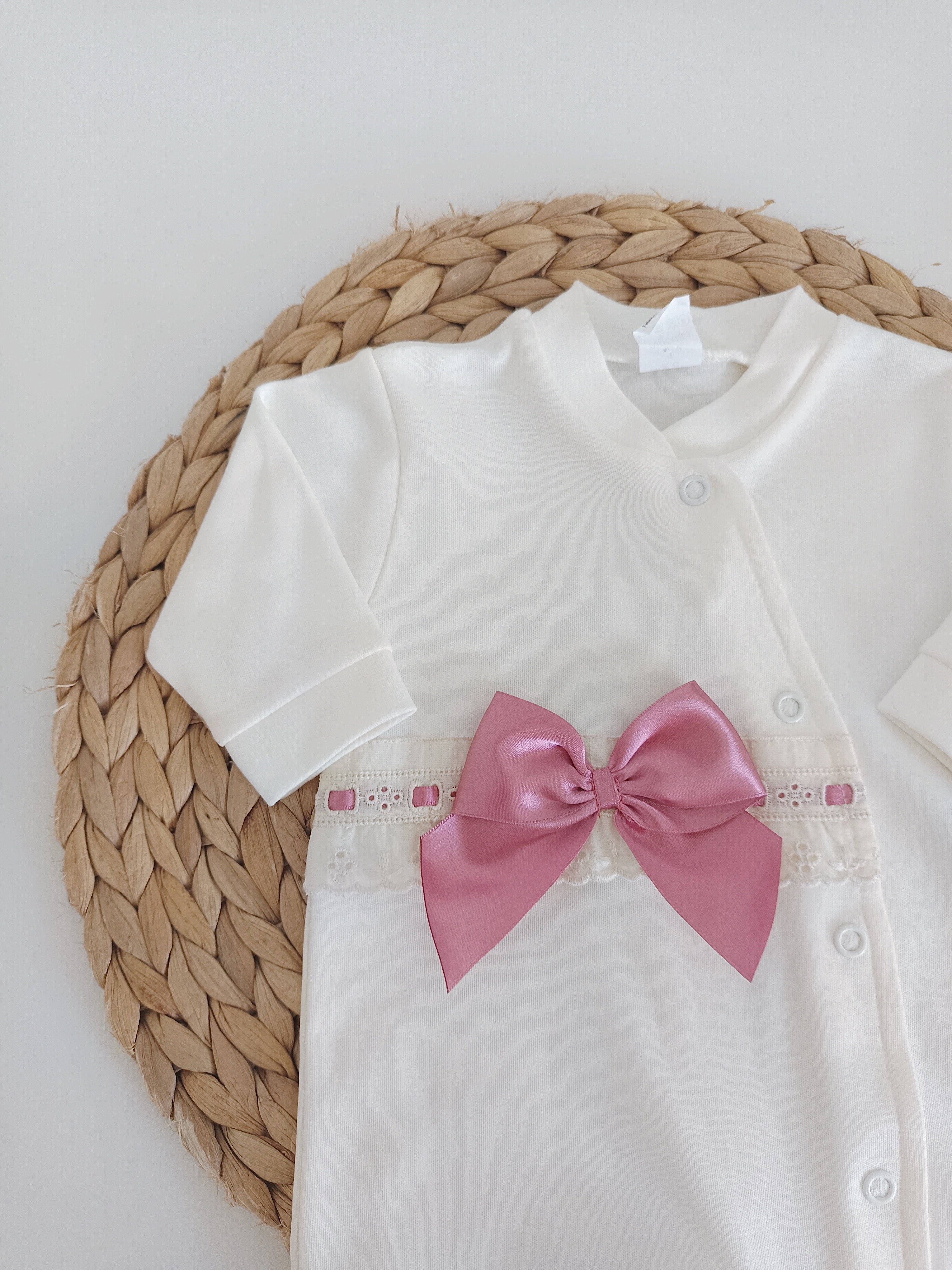 Babygrow Algodão Laçarote Rosa Velho
