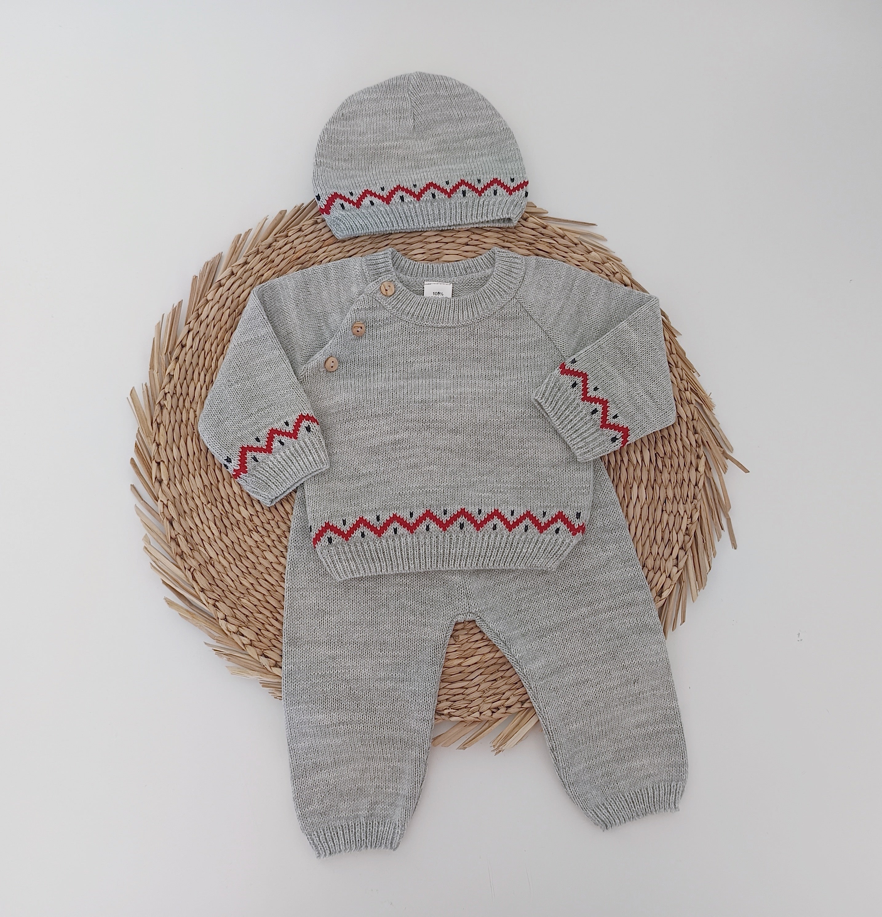 Fato de Malha com Gorro Cinza