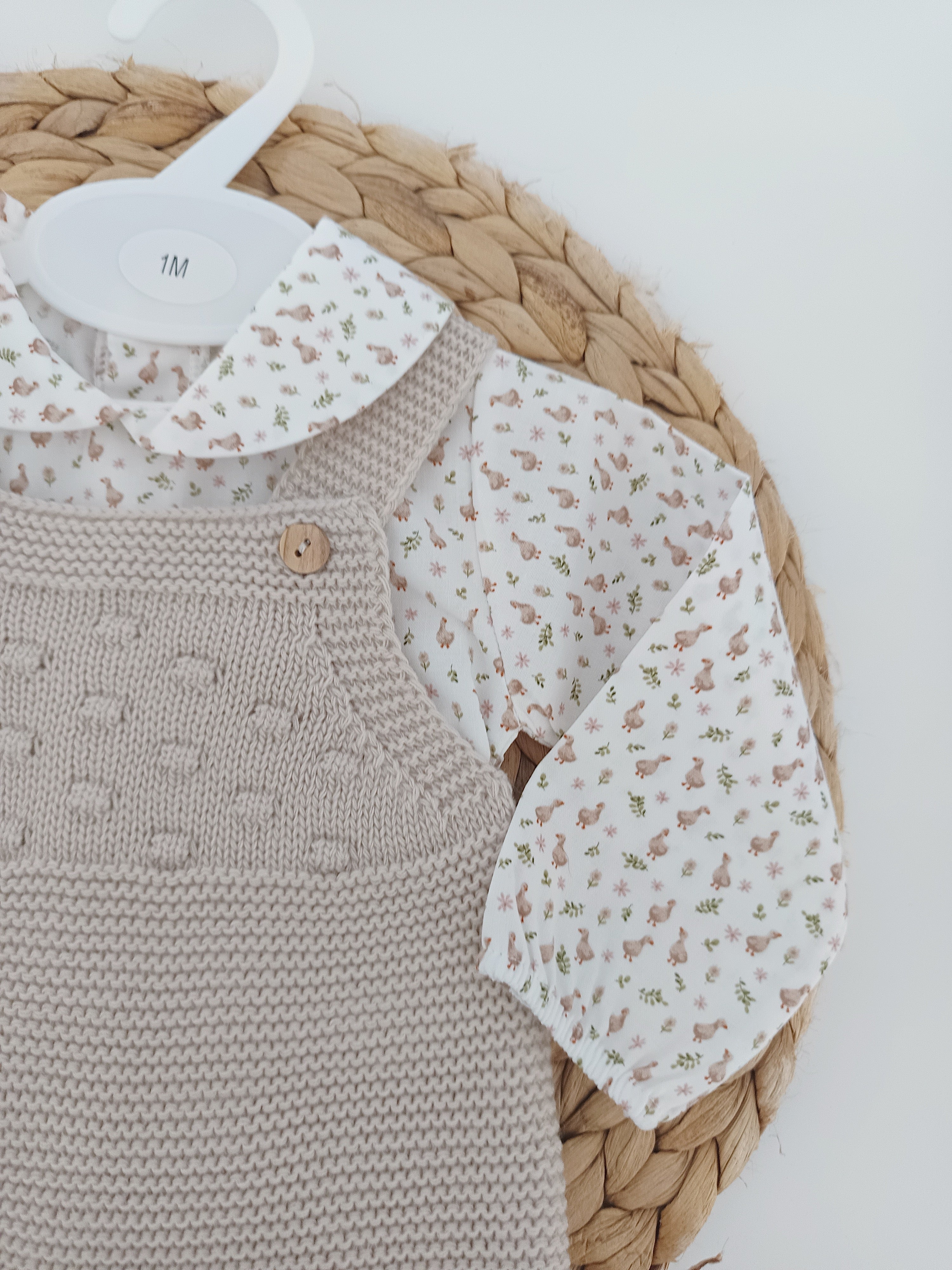 Fofo de Malha com Camisa Estampada Areia