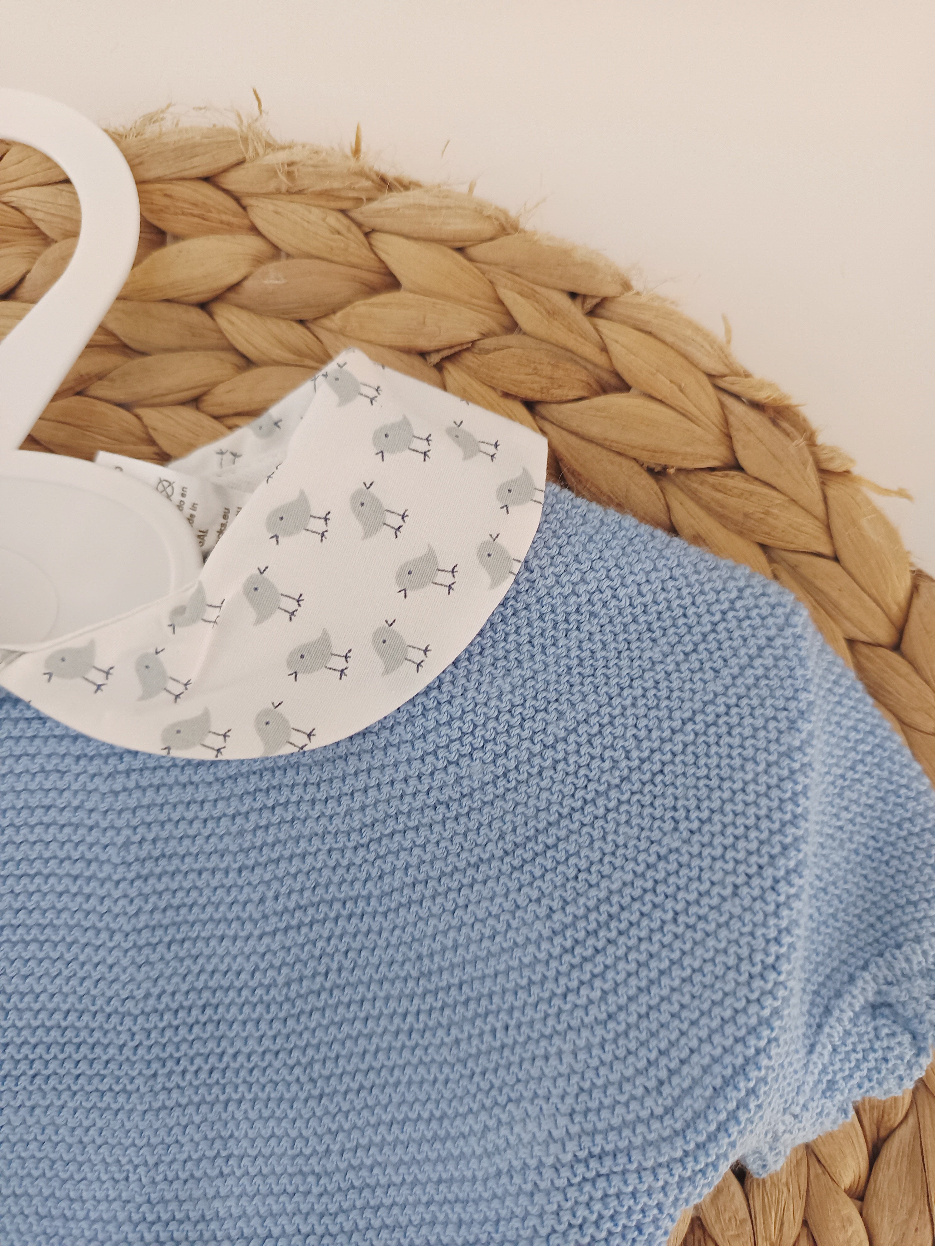 Tapa Fraldas Passarinhos com Camisola Azul