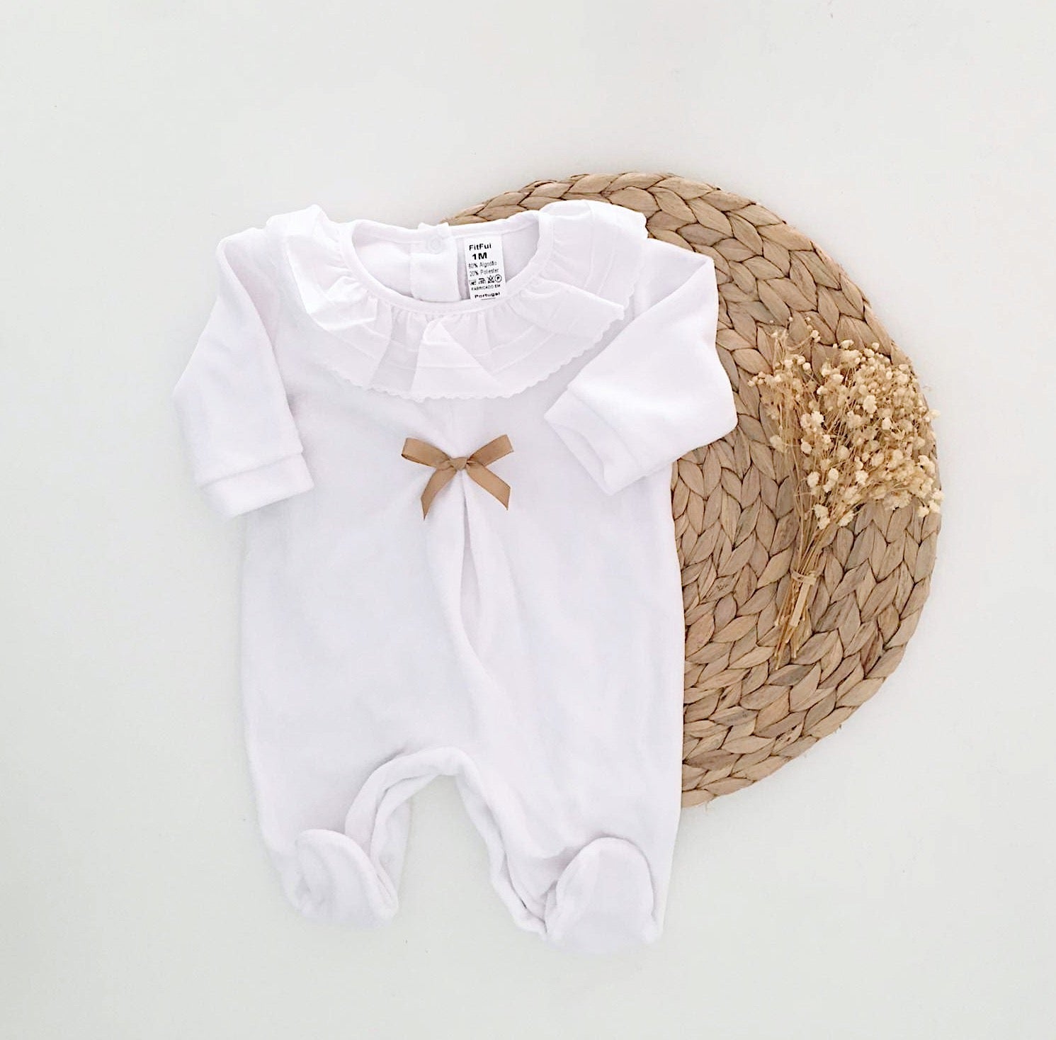 FitFiu Babies® | Conjunto Primeira Roupinha Laço Camel