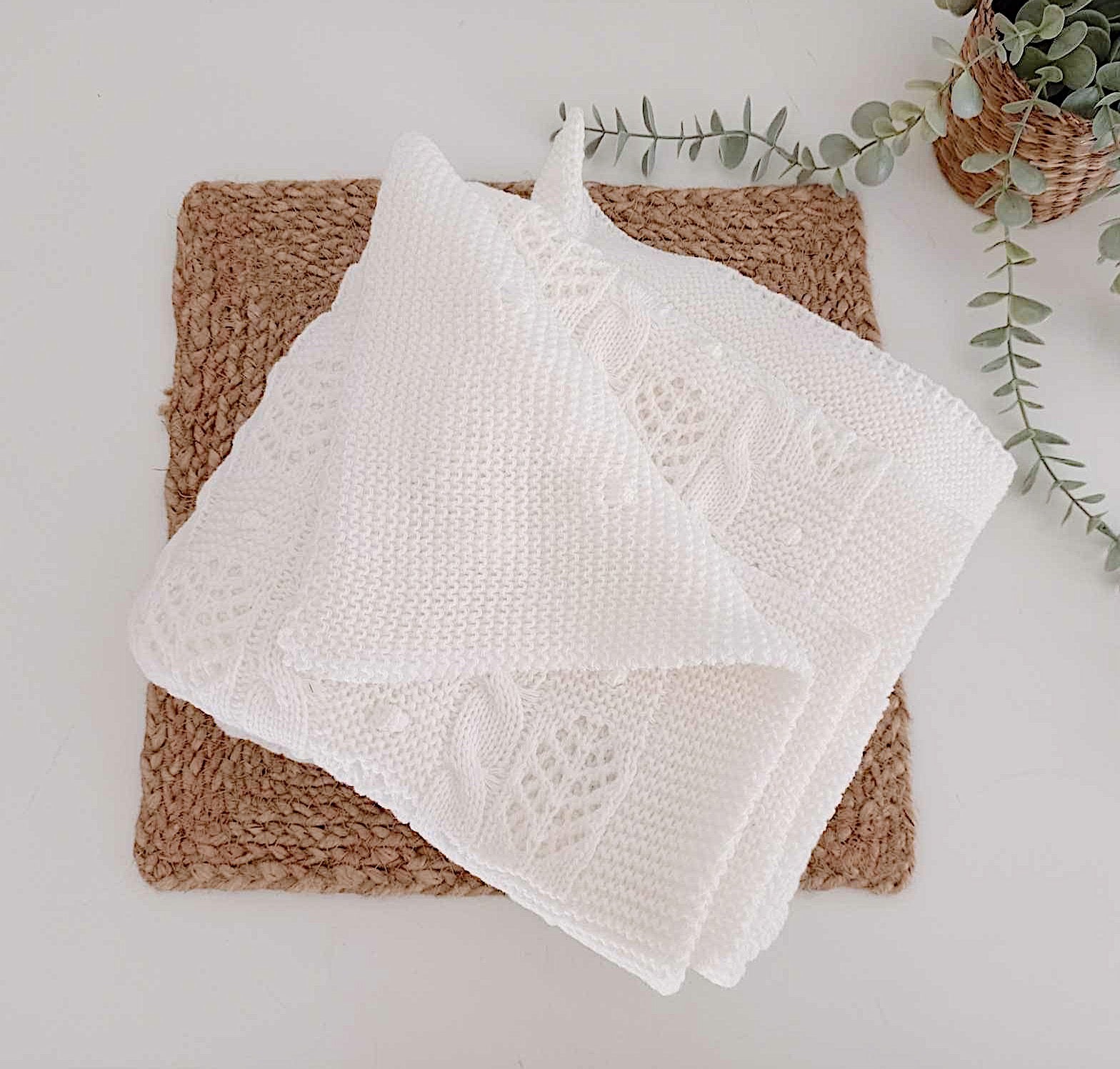 Manta de Malha Dupla Trabalhada da Avó