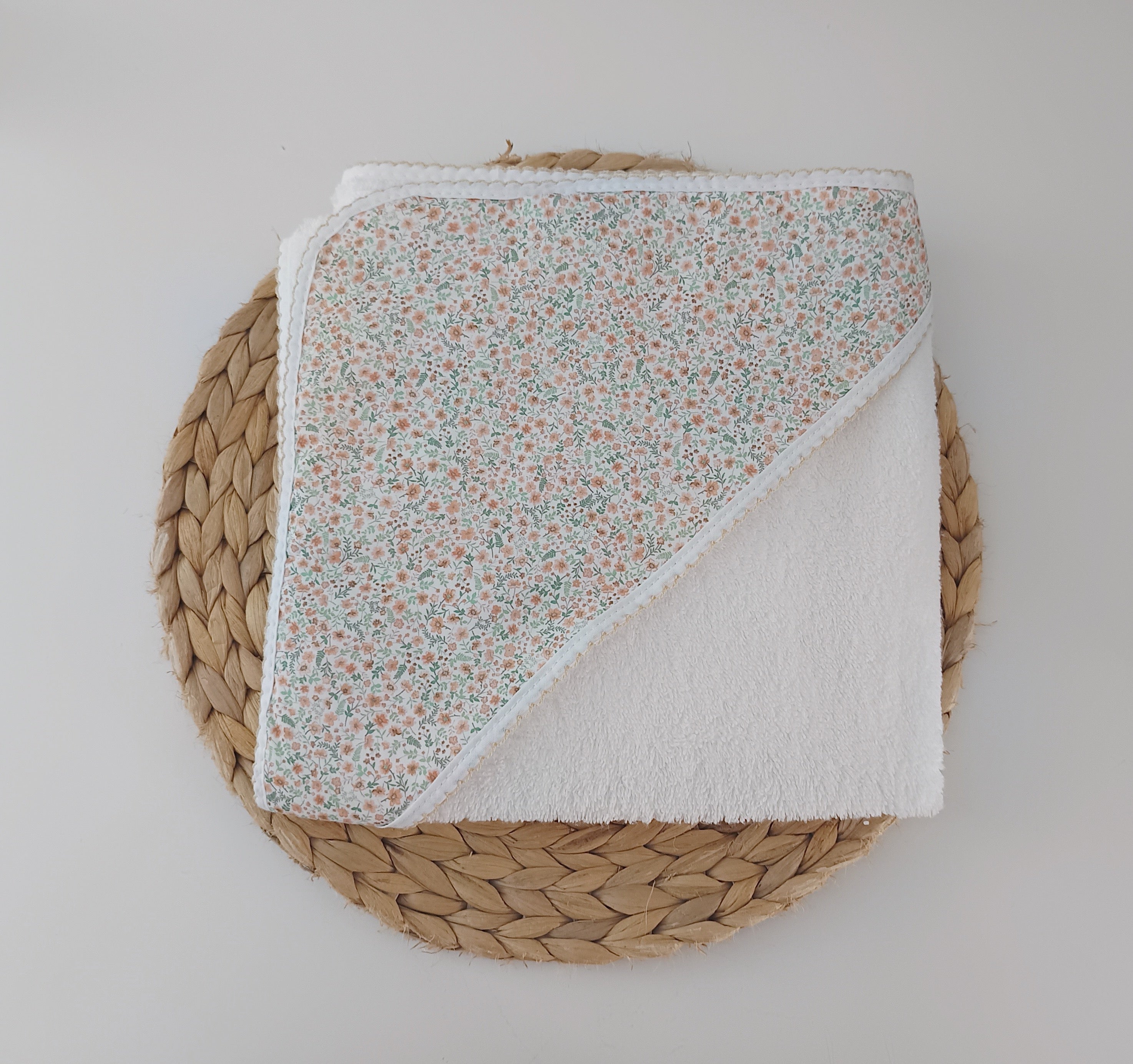 Toalha de banho Bebé Flores Pérola