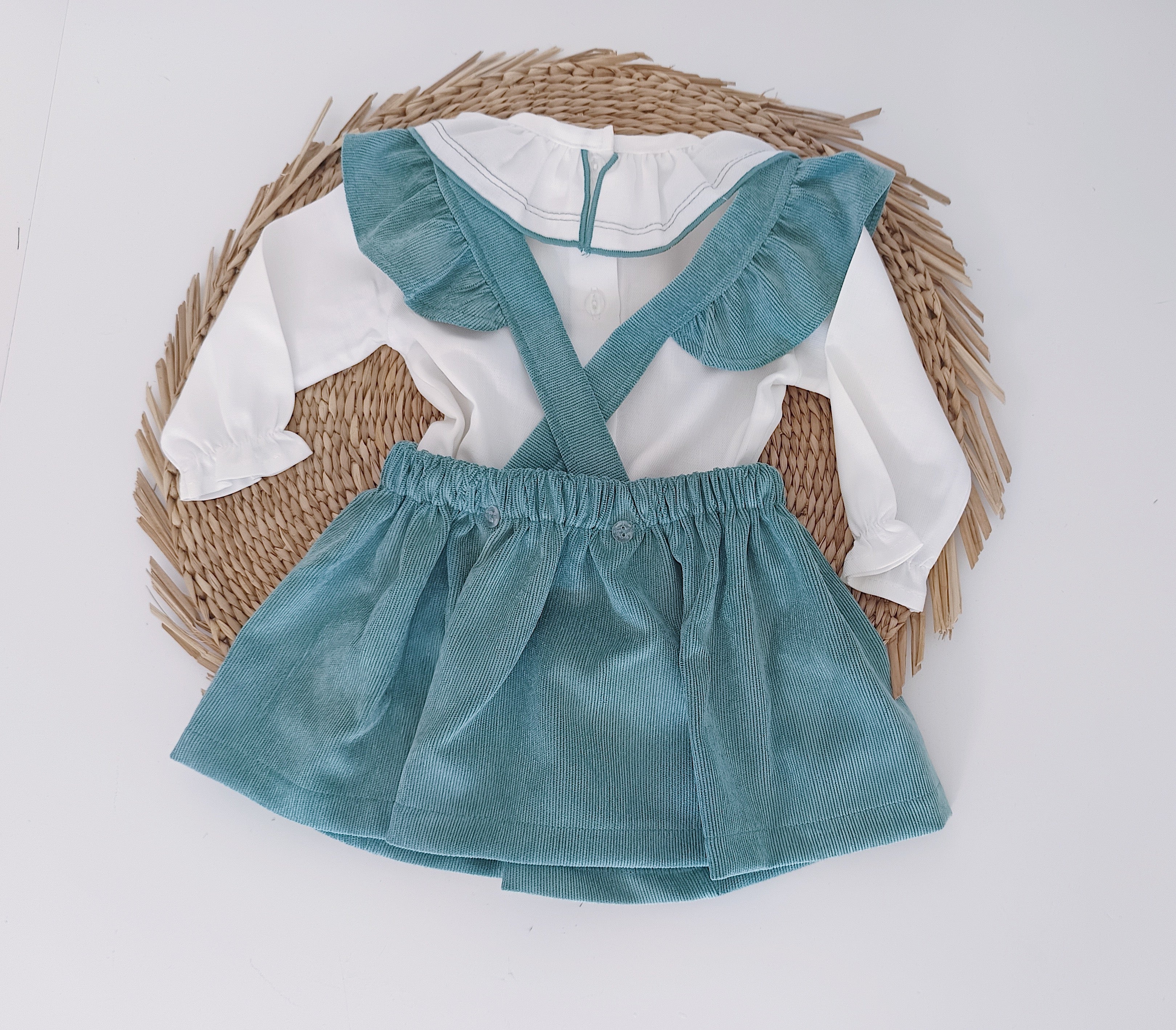 Vestido Saia de Peito de Bombazine Fina Verde