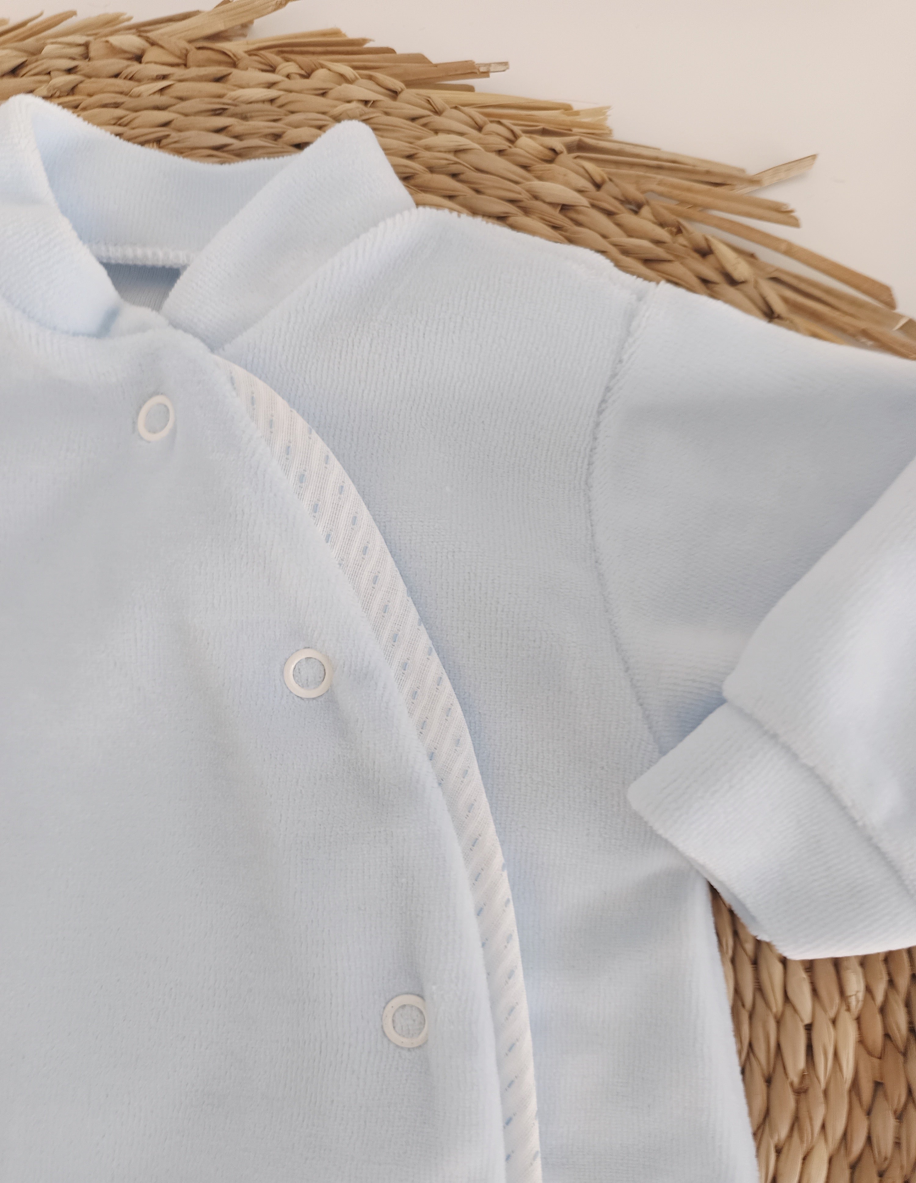 Babygrow Veludo Riscas Azul