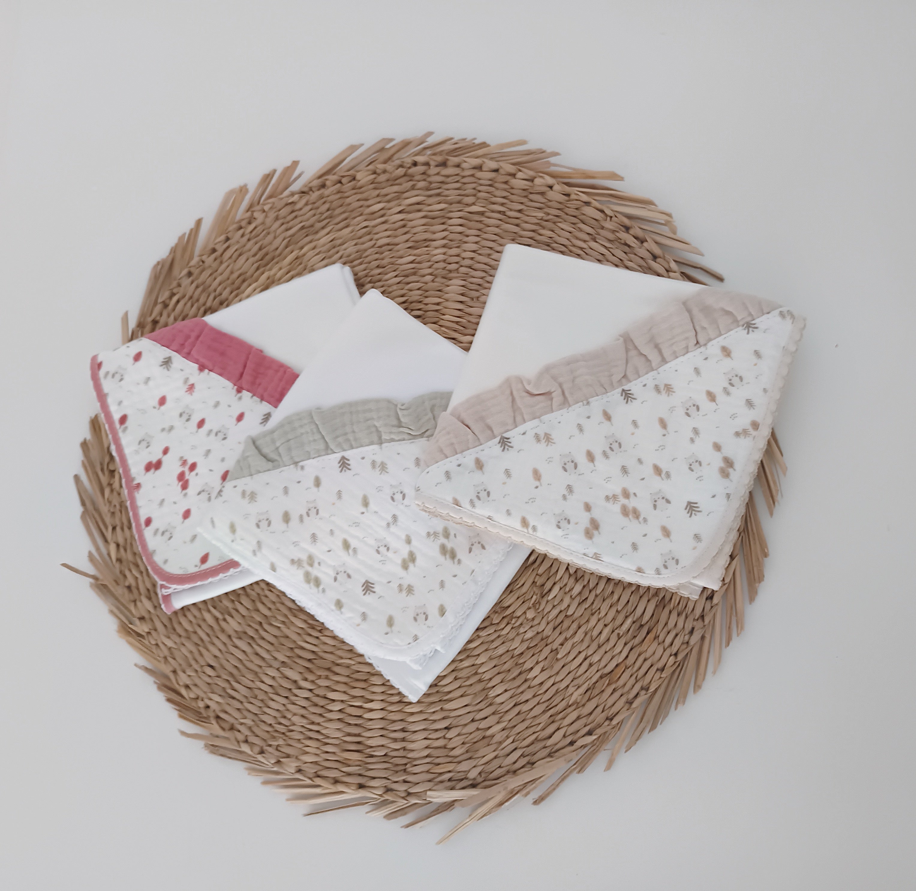 Fralda Algodão com Folho Mochinhos