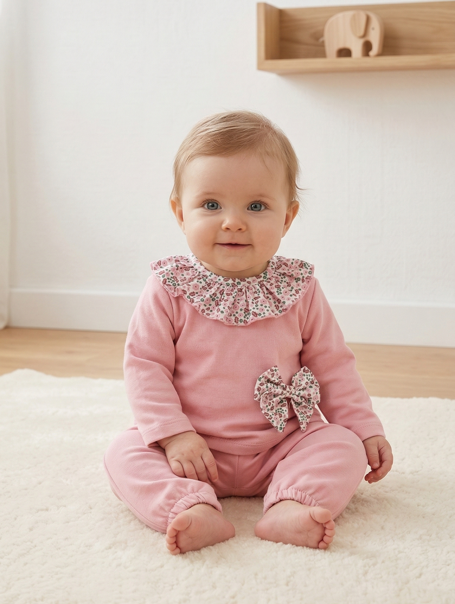 Conjunto Duas Peças Laço Rosa