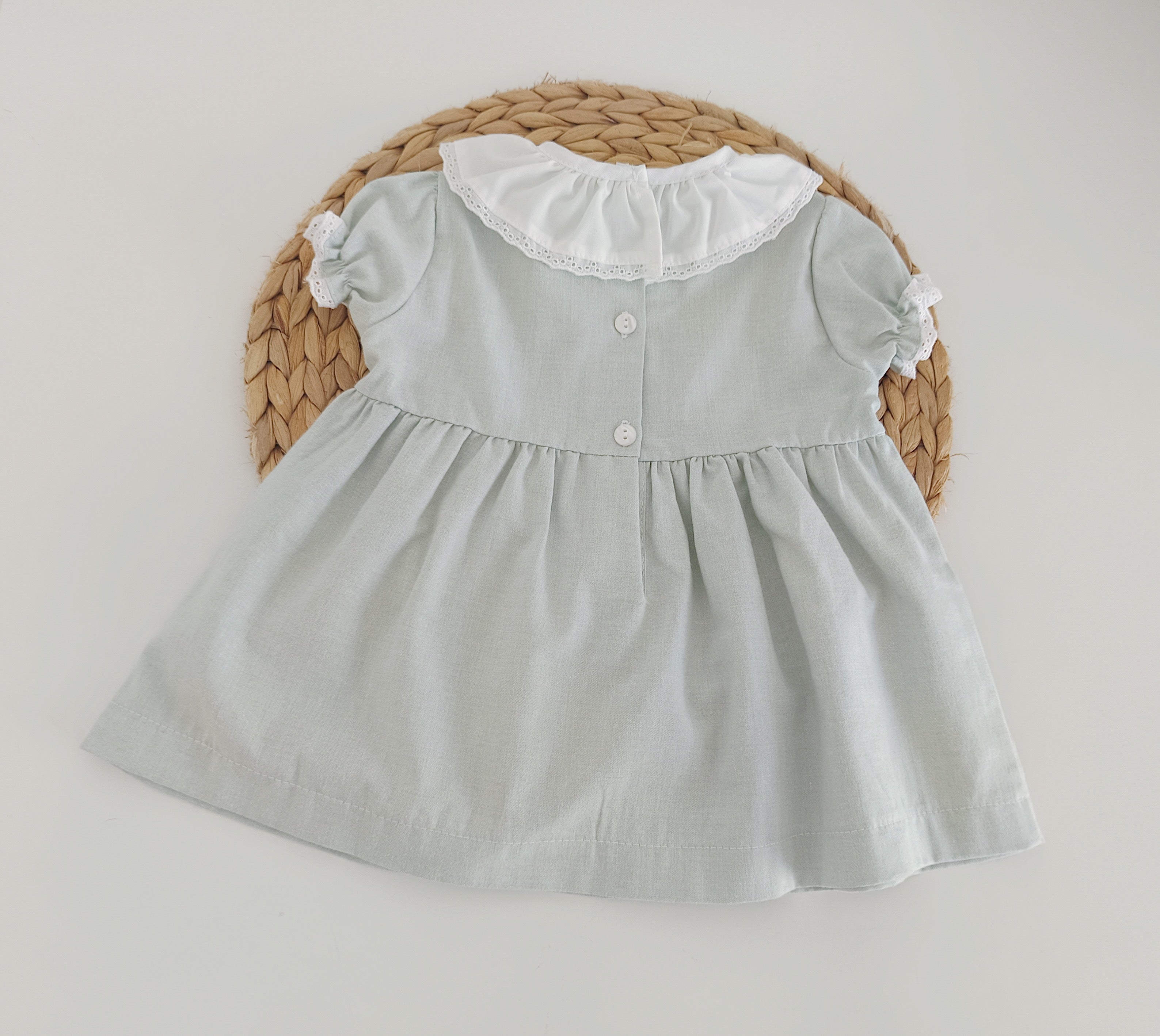 Vestido de Tecido manga curta Verde