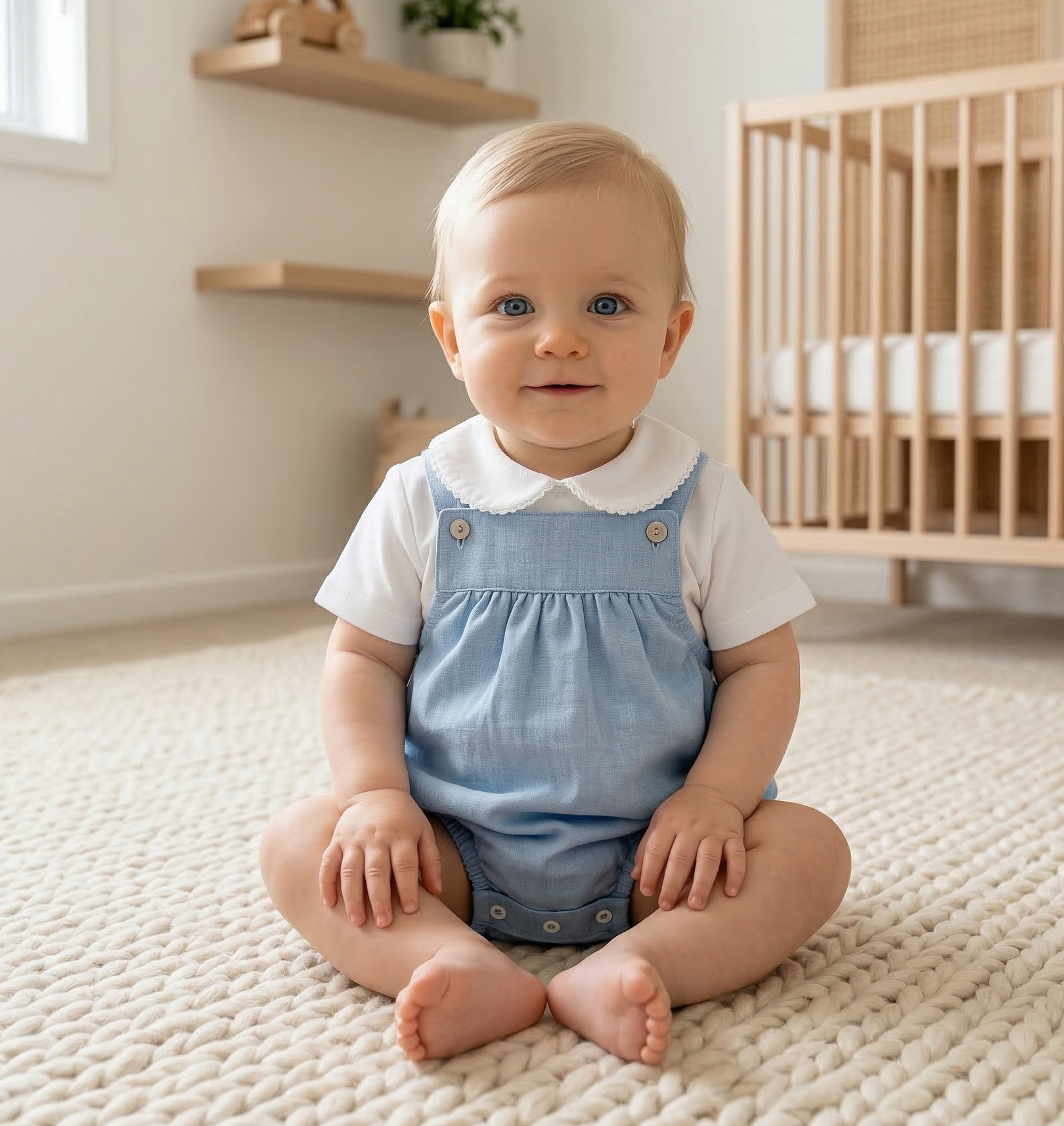 Fofo com Camisola de Manga Curta Azul