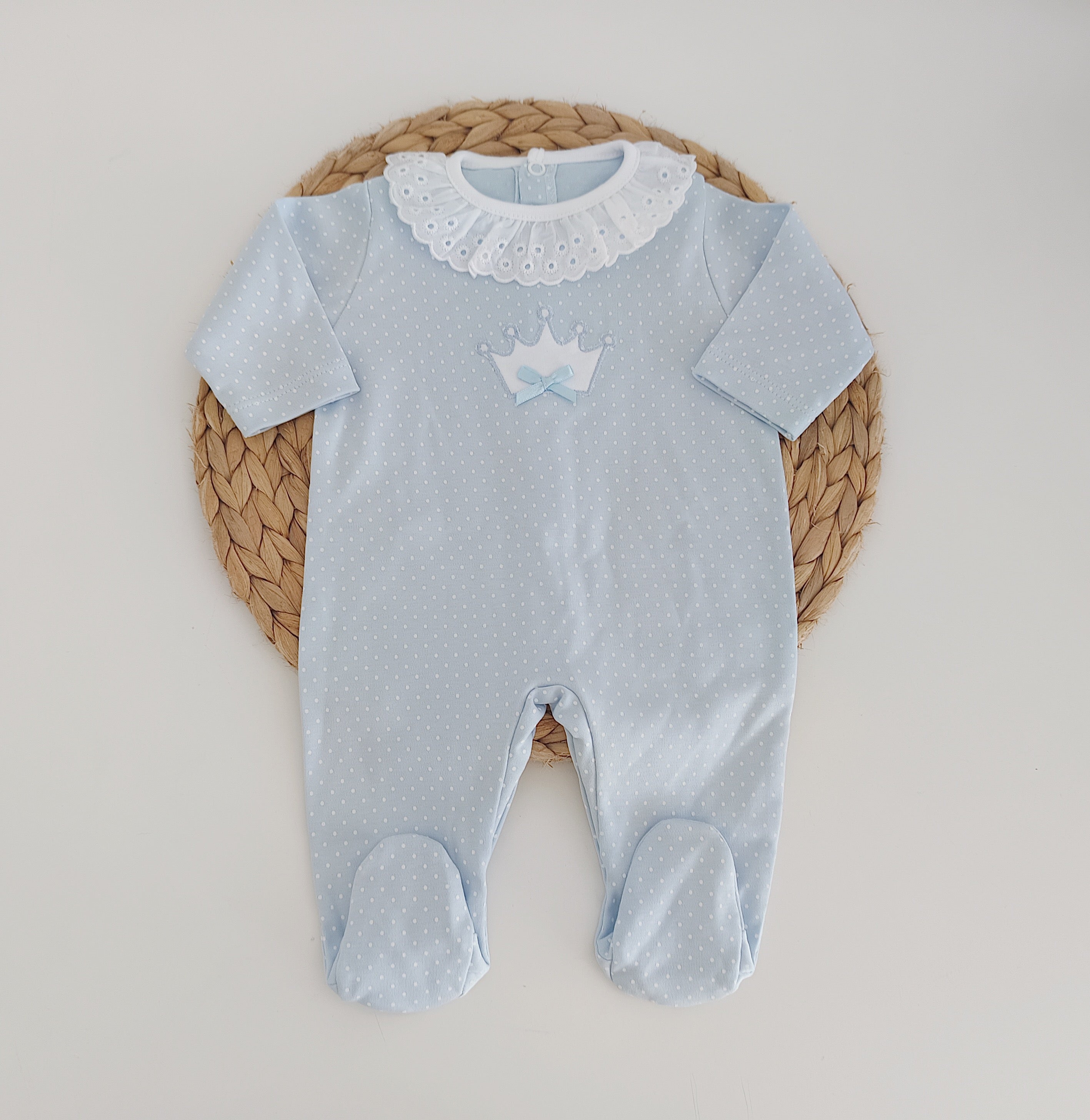 Babygrow Algodão Coroa Azul