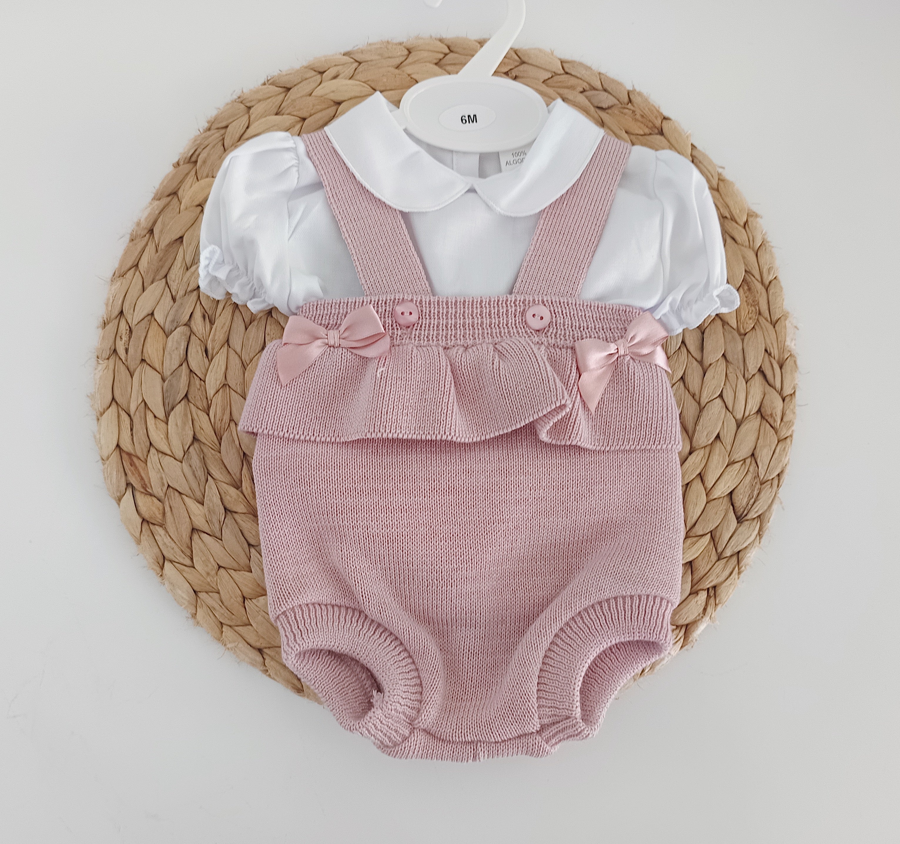Fofo de Malha com Blusa Manga Curta Rosa Velho