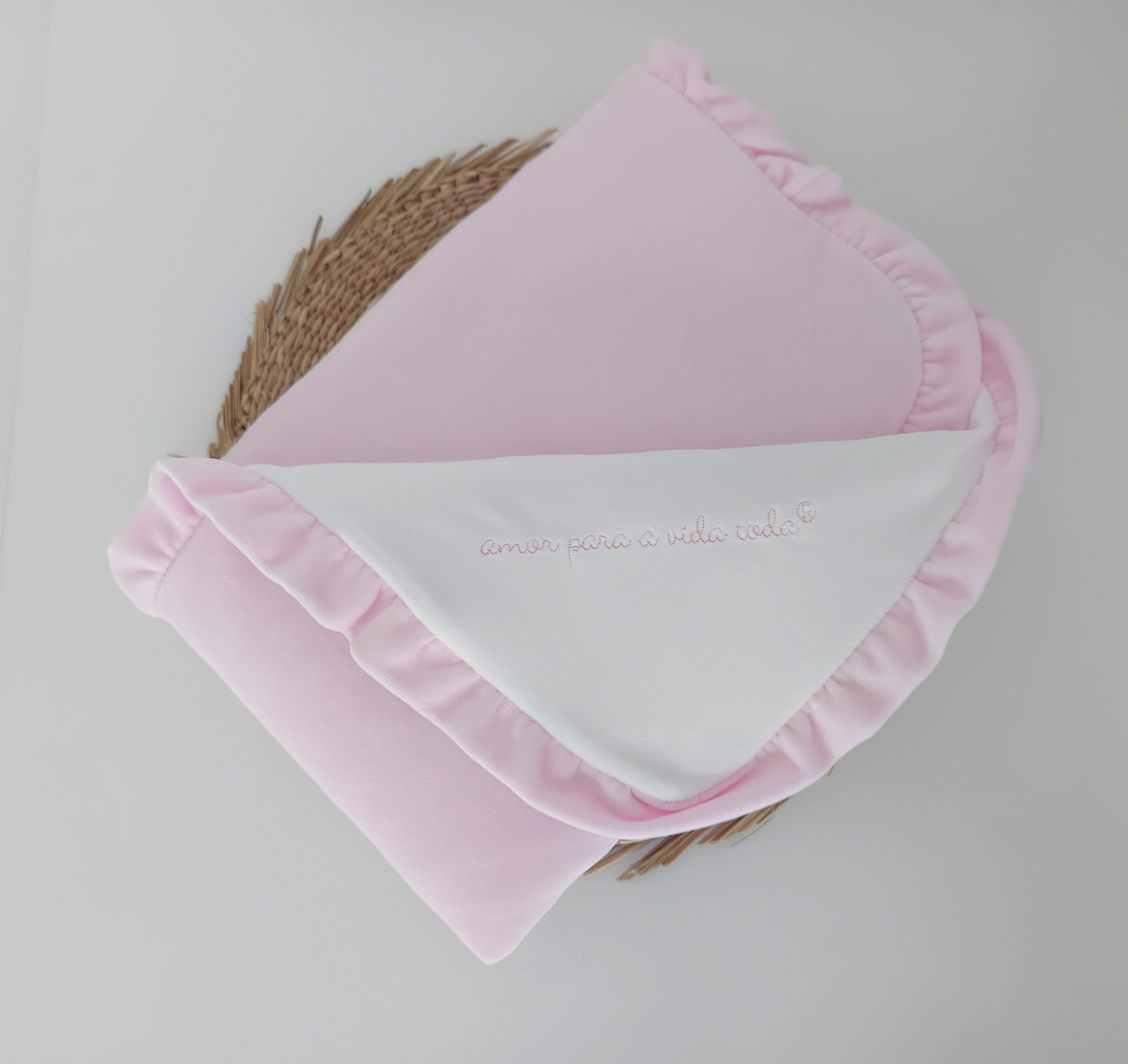 manta bebé rosa