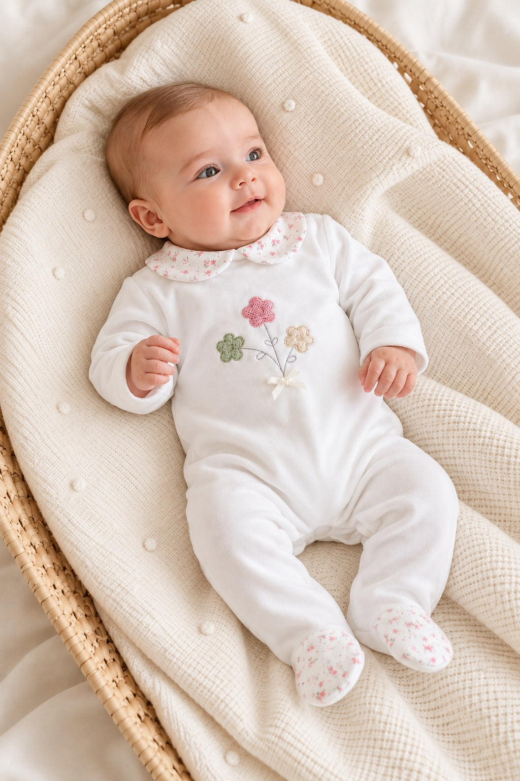 FitFiu Babies® | Babygrow Flores Bordadas Pérola