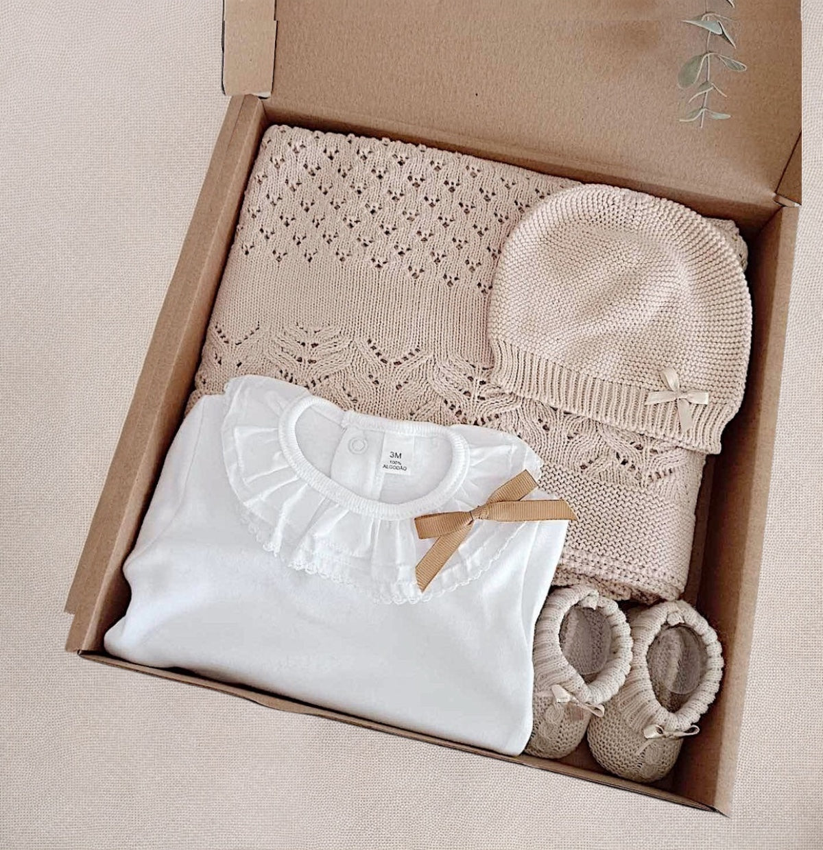 FitFiu Babies® | Pack Laço Manta body gorro carapins Areia