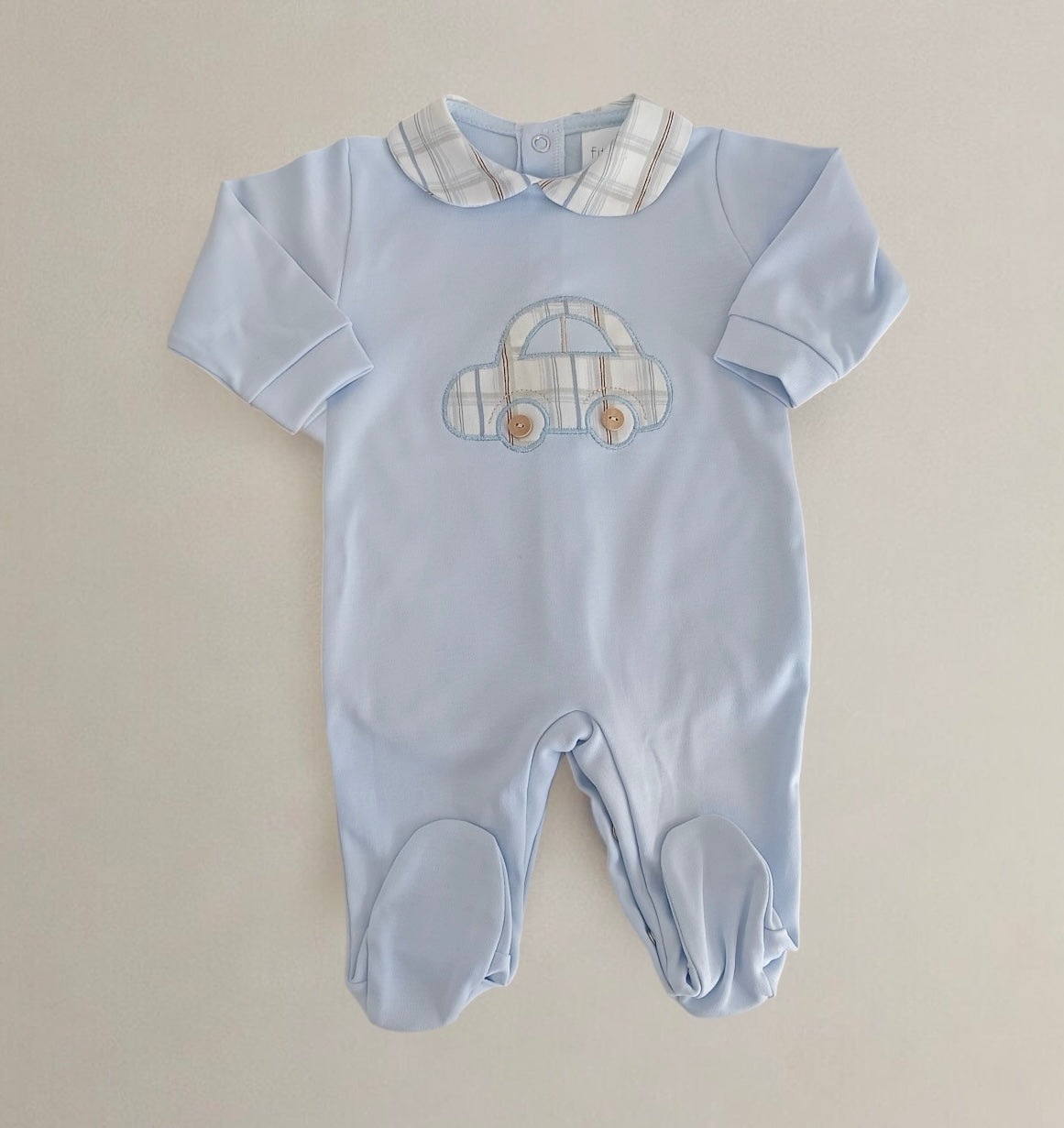 FitFiu Babies® | Babygrow Algodão Carrinho Azul