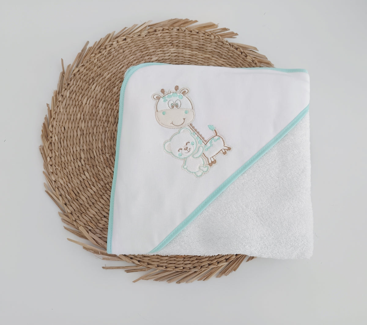 Toalha de banho para Bebé Girafa Urso Verde