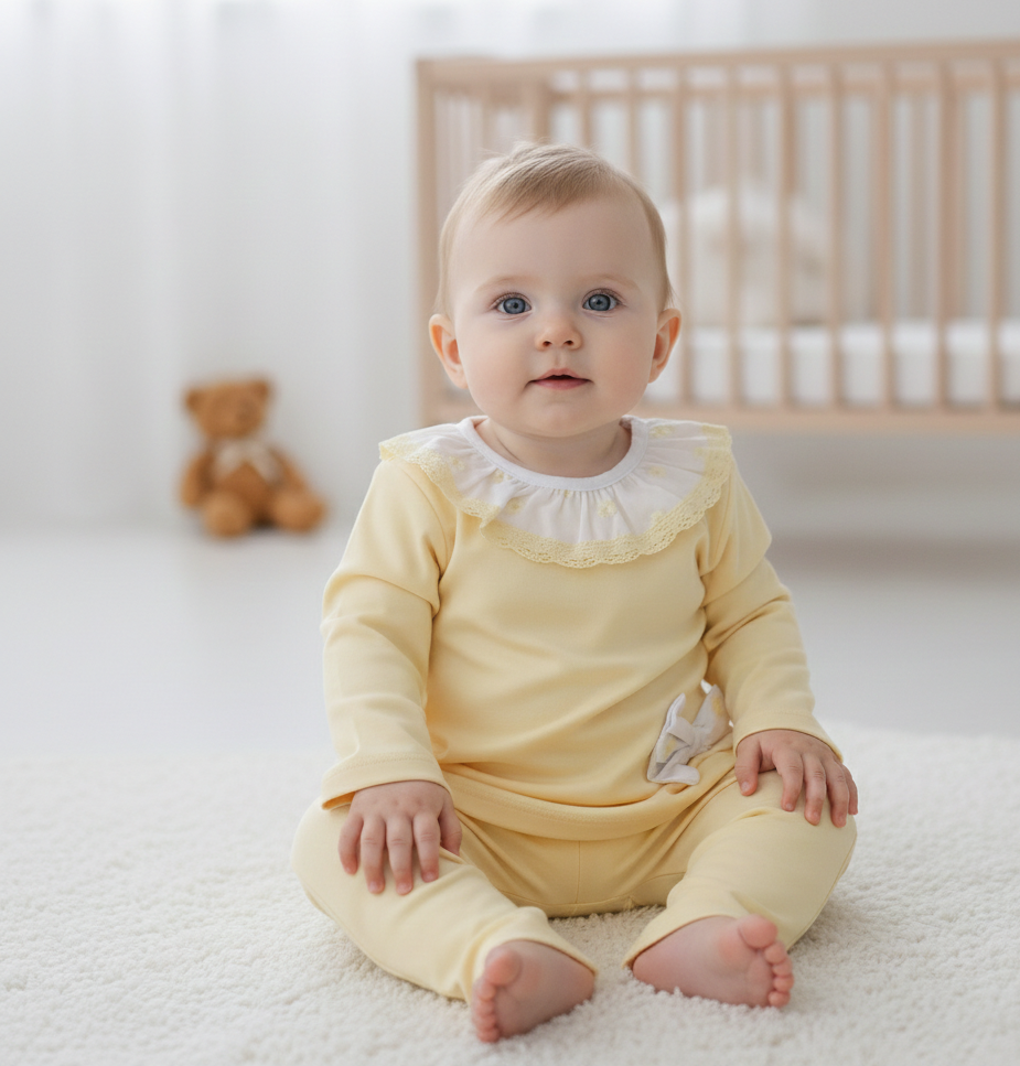 Conjunto Duas Peças Laço Amarelo