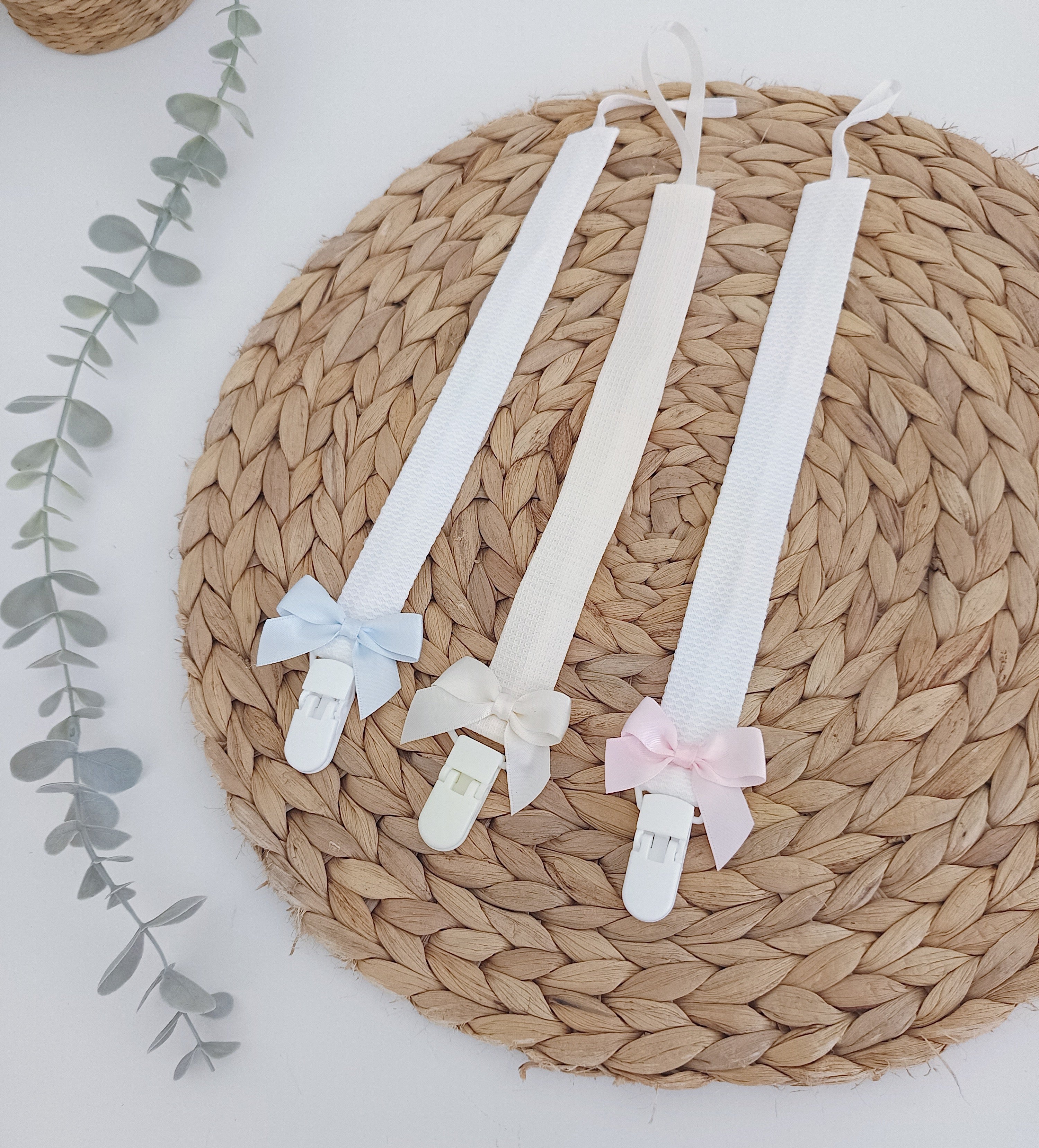 Porta Chupeta para Bebé com Tecido e Laço