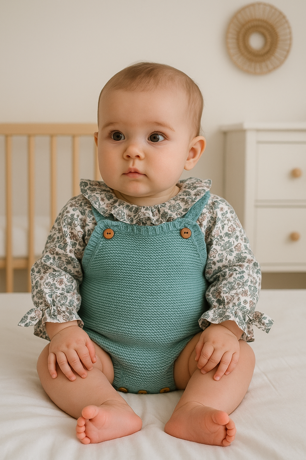 Fofo de Malha com Blusa Flores Verde