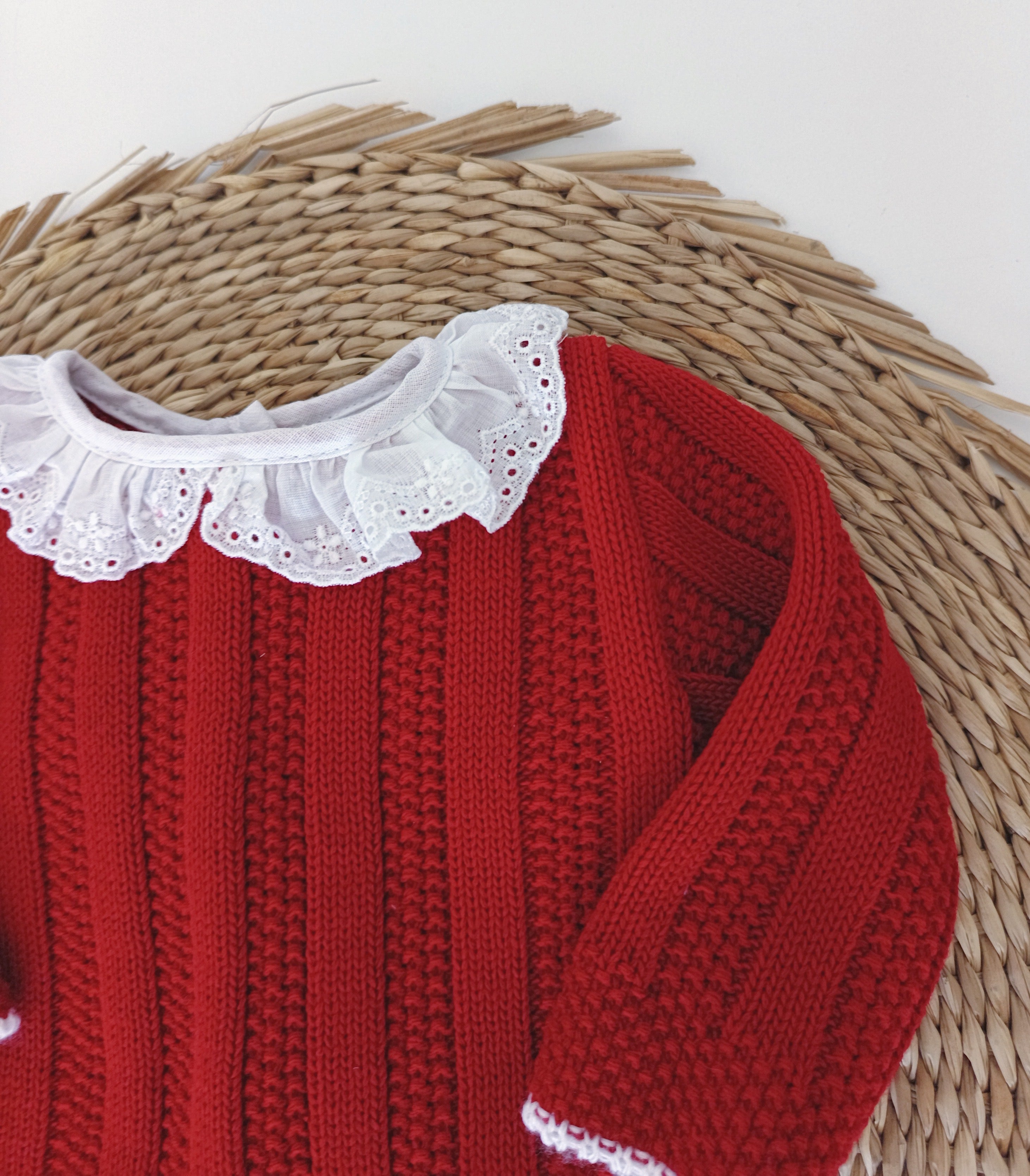 Conjunto de Malha Laços Vermelho