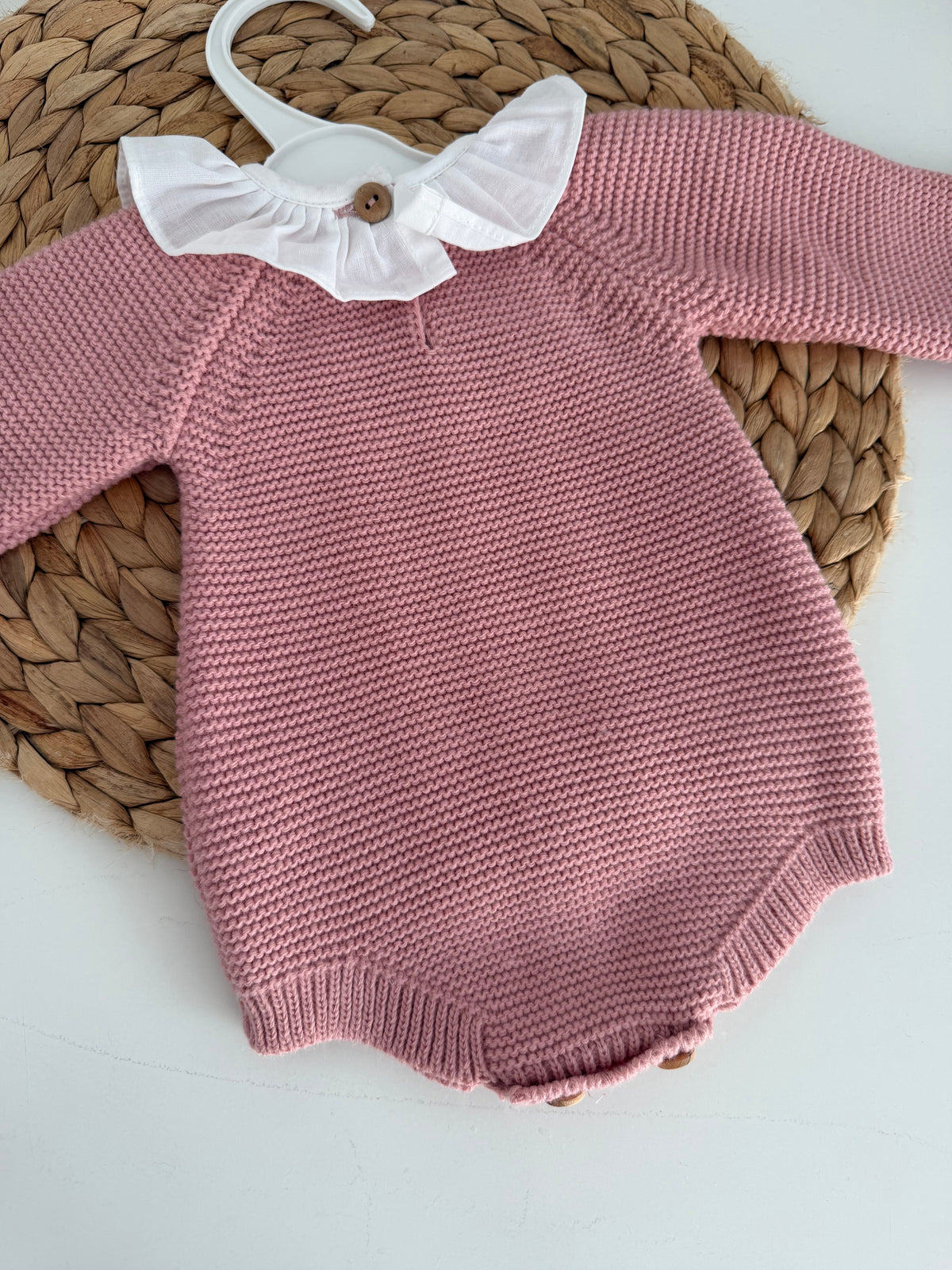Fofo de Malha com Gola e Gorro Pompom Rosa Velho