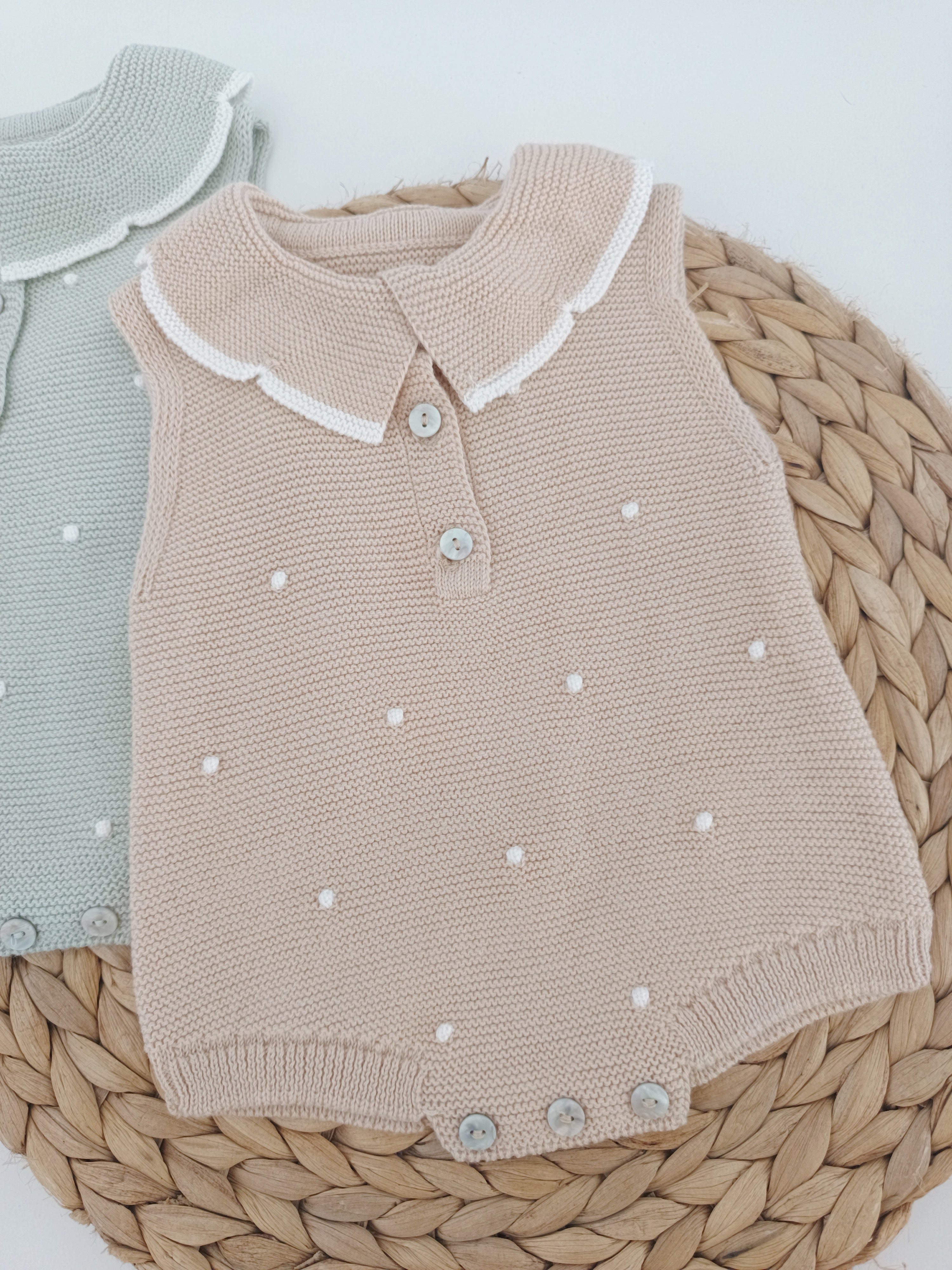 Fofo de Bebé Malha Relevos com Gola Zigzag