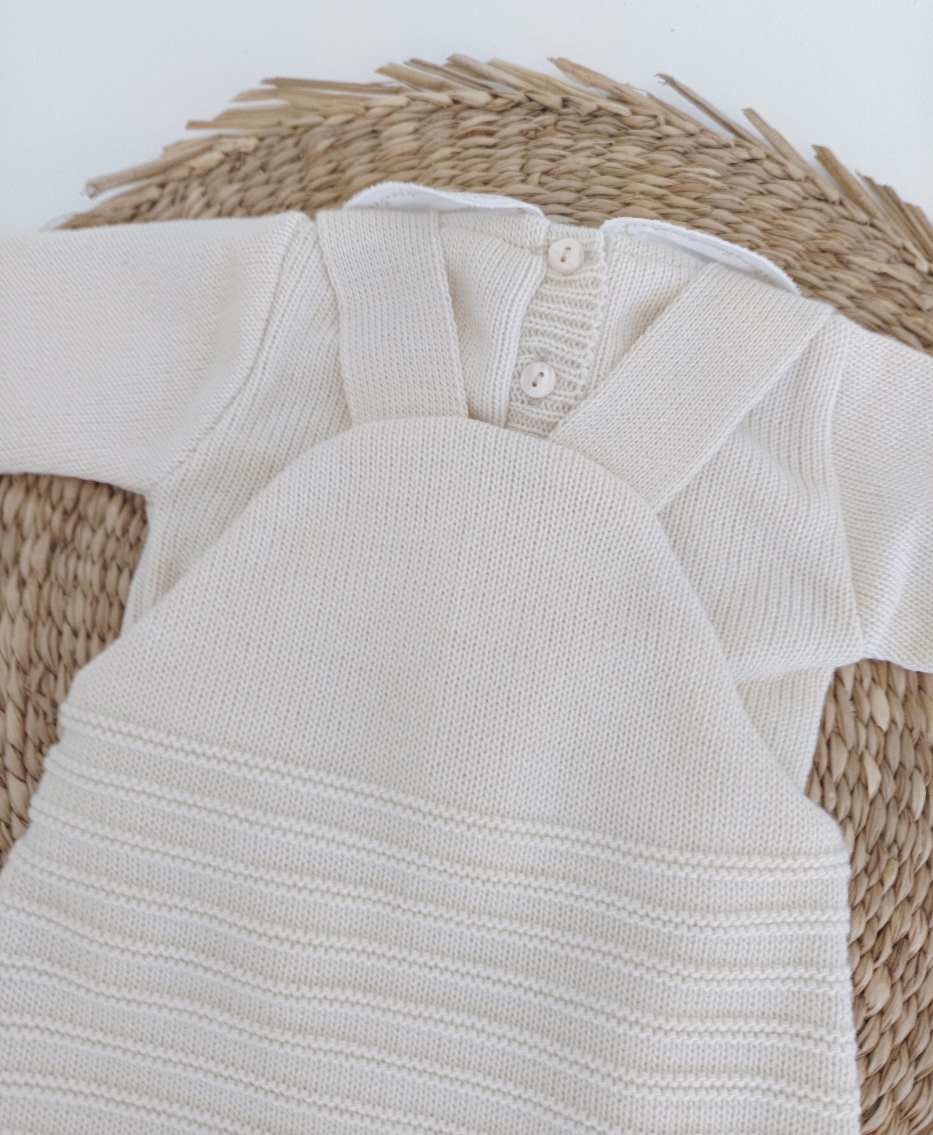 Jardineiras de malha com Camisola Laços nos pés Areia