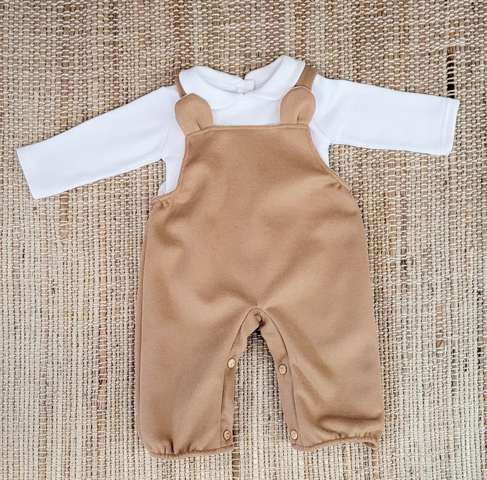 Jardineiras com camisola Orelhinhas Camel