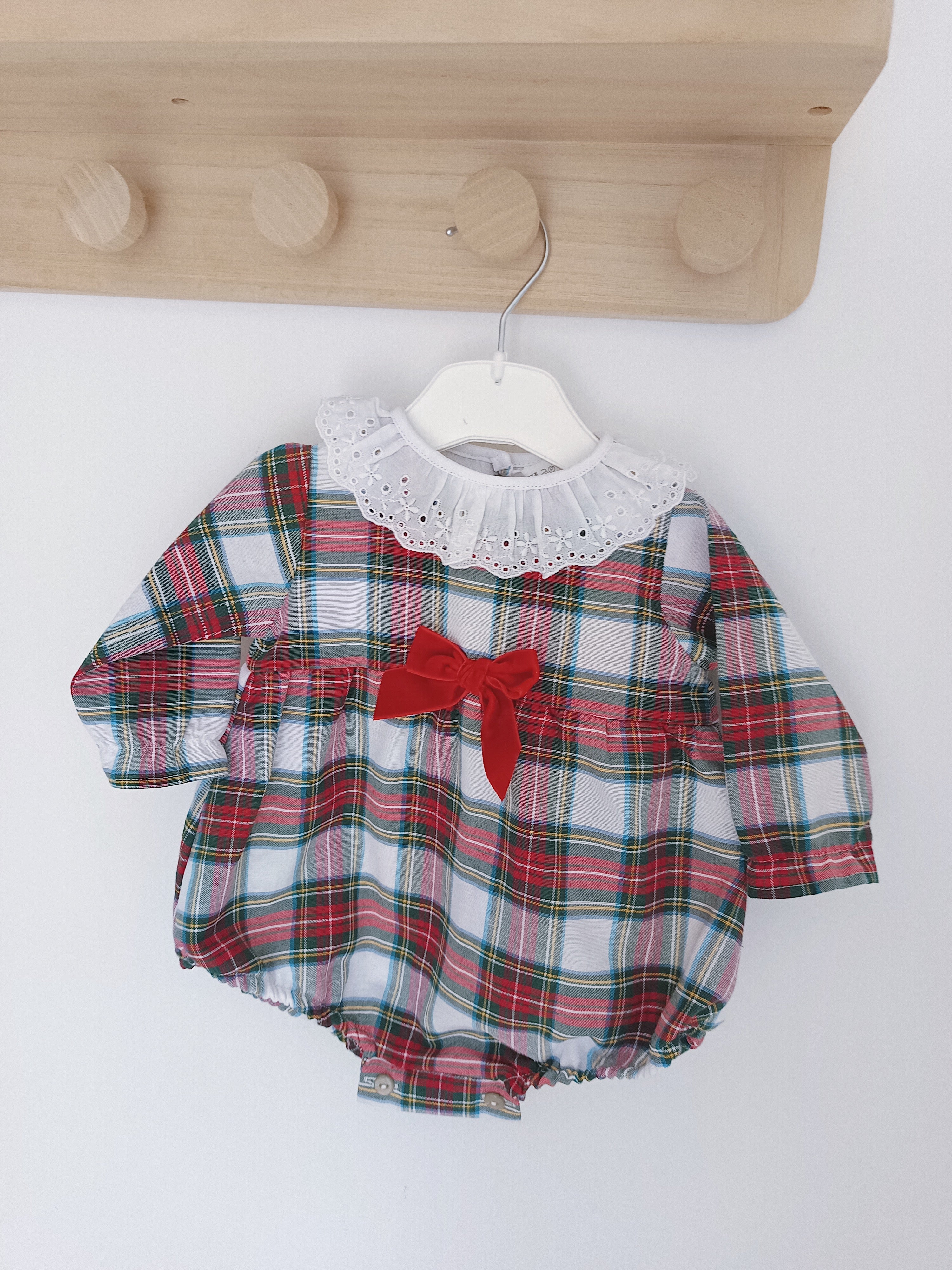 Fofo Xadrez com Laço Branco Verde