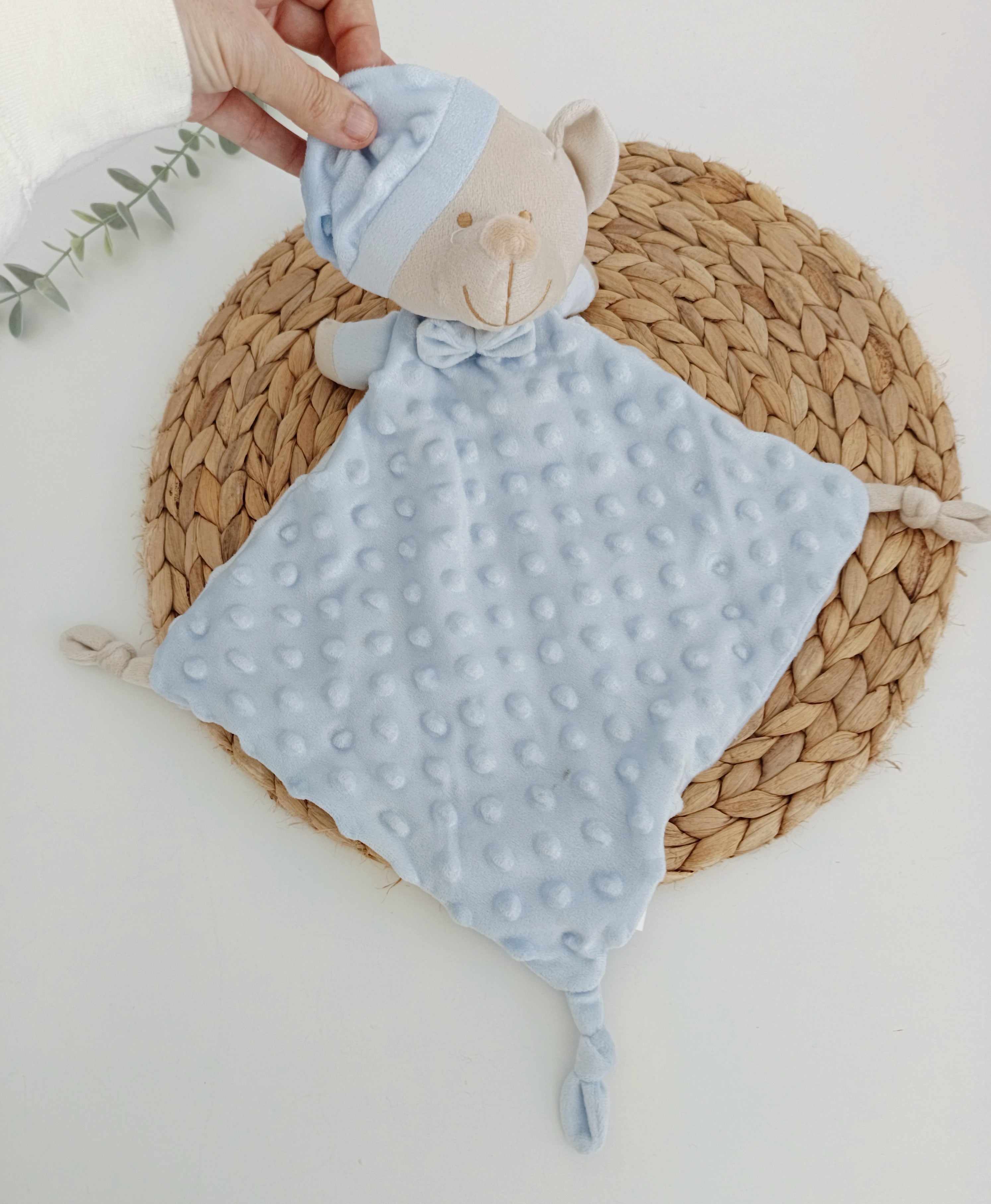 Doudou em pano para Bebé Urso com Barruço