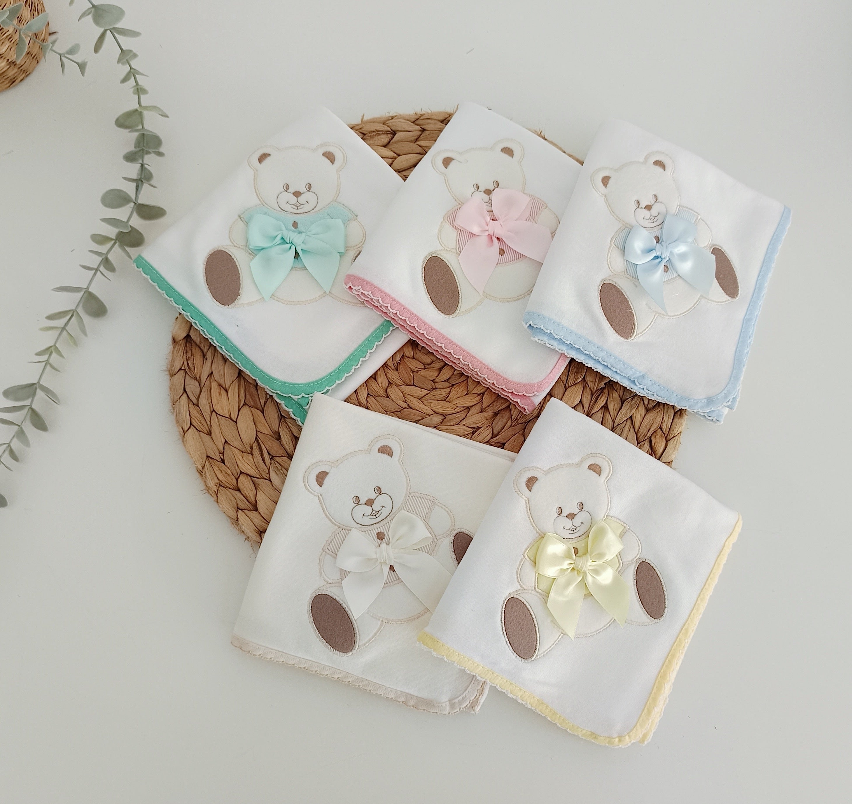 Fralda Algodão Urso com Laço