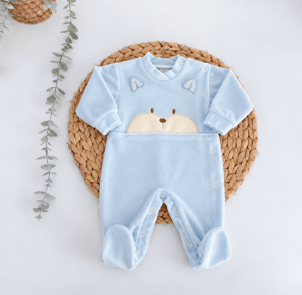 Babygrow Veludo Raposinha Azul