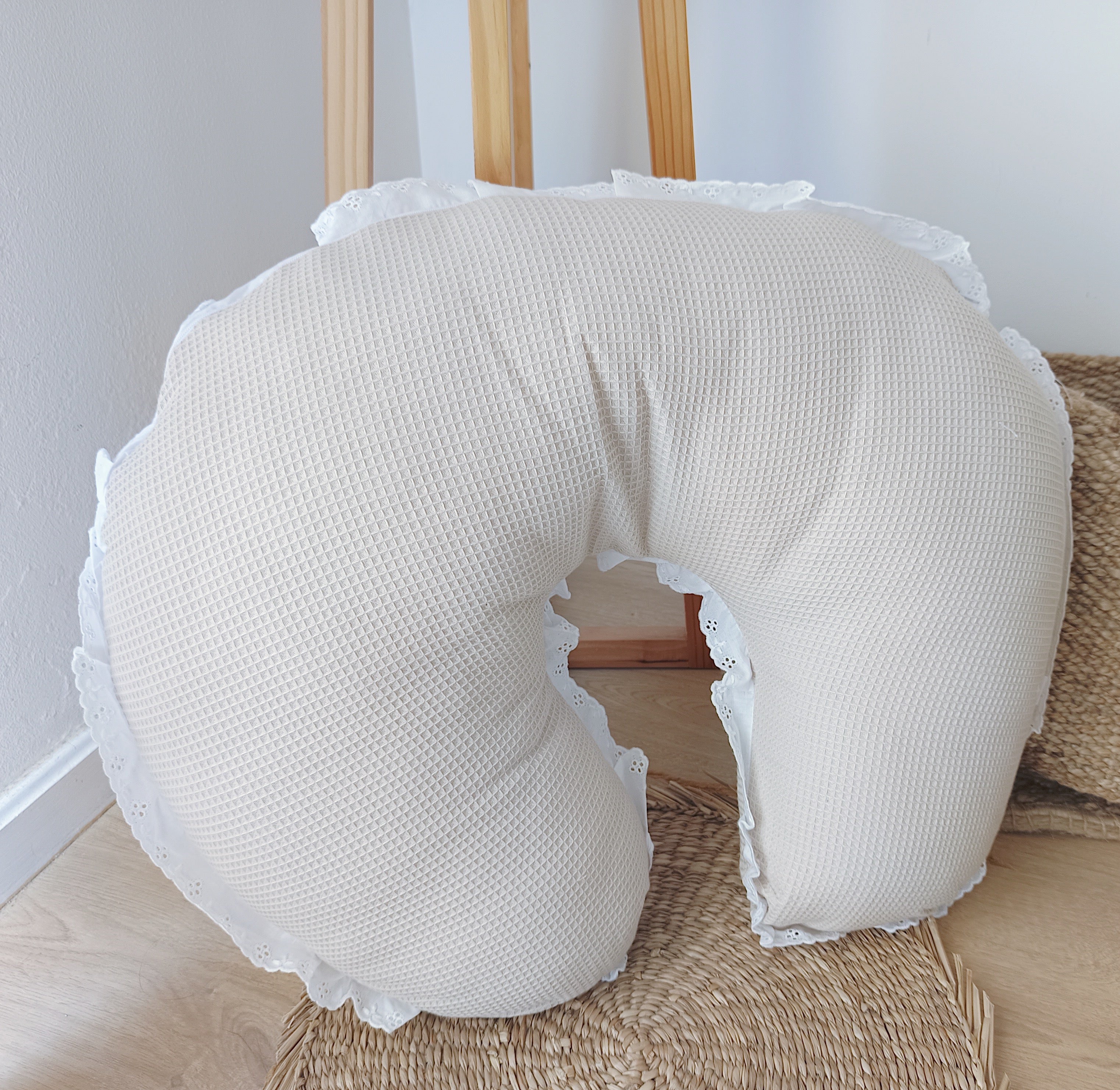 Almofada de Amamentação Waffle Areia